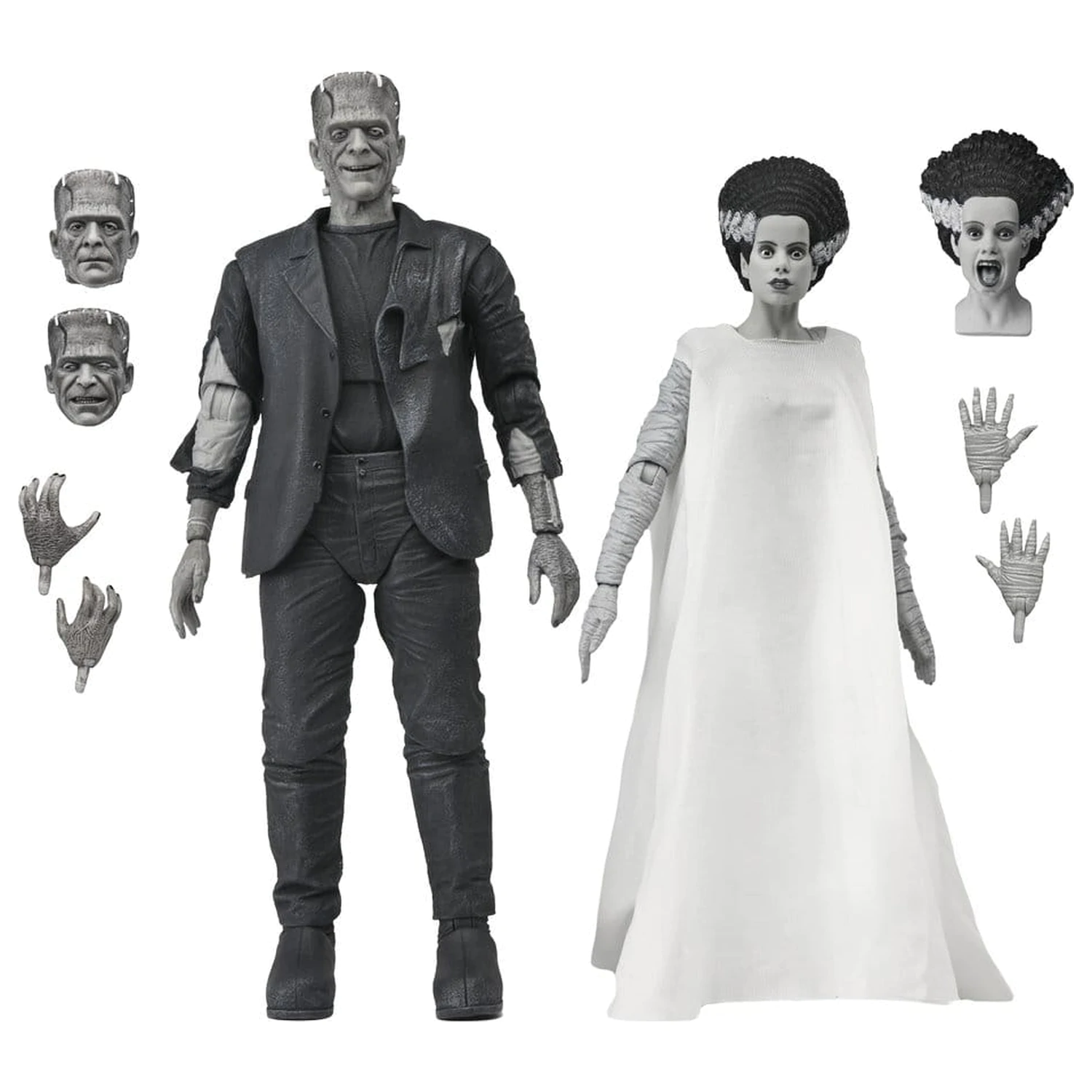 Universal Monsters 2-balenie akčných figúrok Bride of Frankenstein 90th Anniversary The Monster & His Mate (B&W) 18 cm produktová fotografia