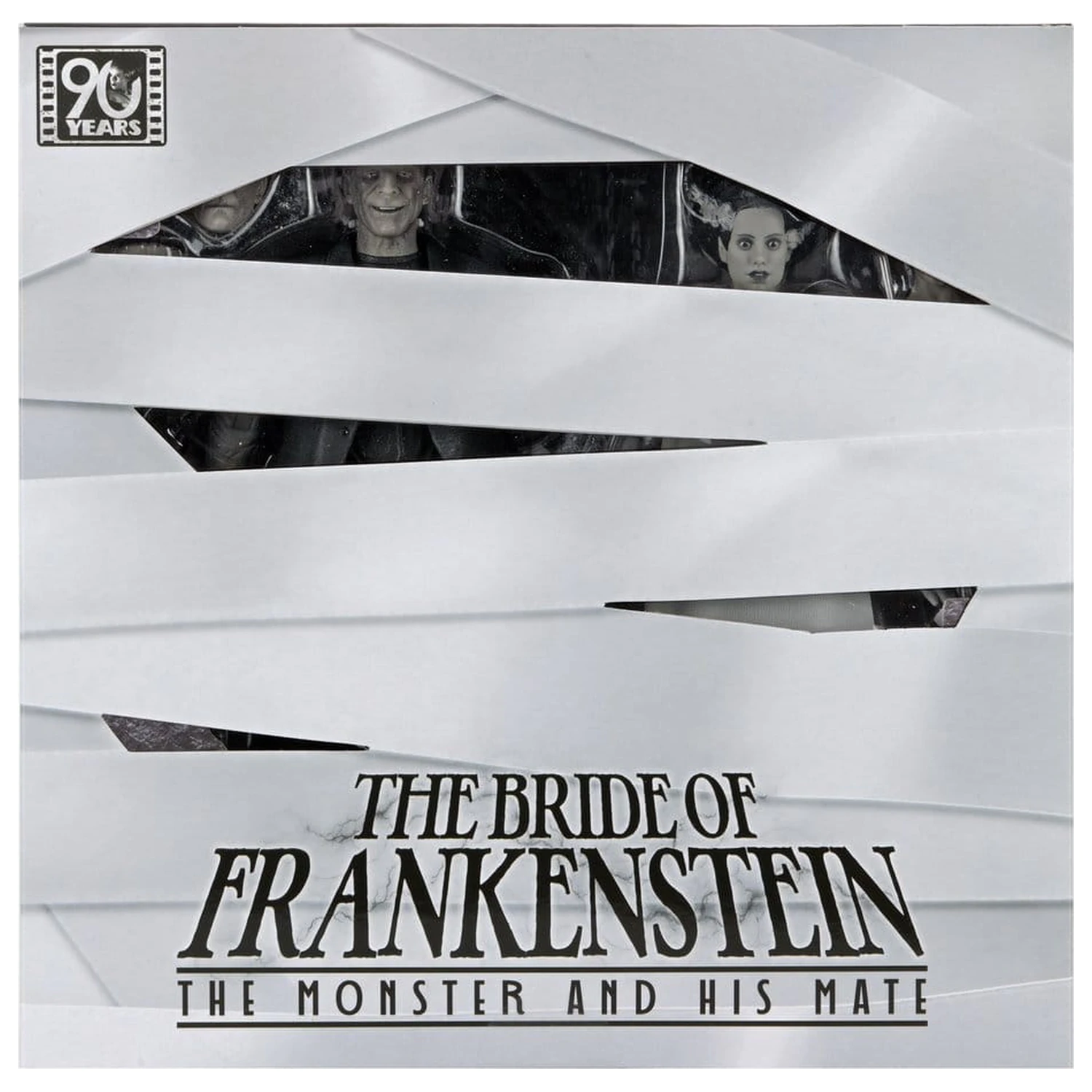 Universal Monsters 2-balenie akčných figúrok Bride of Frankenstein 90th Anniversary The Monster & His Mate (B&W) 18 cm produktová fotografia