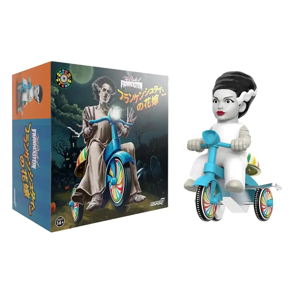 Universal Monsters Super Cycles Akčná figúrka Bride of Frankenstein (White with Blue Trike) 13 cm produktová fotografia