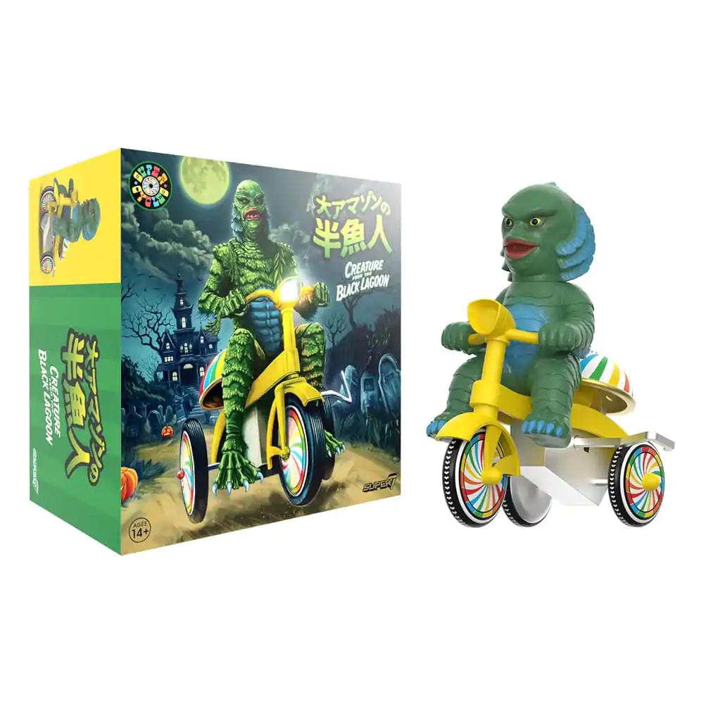 Universal Monsters Super Cycles Akčná figúrka Creature from the Black Lagoon (Dark Green with Yellow Trike) 13 cm produktová fotografia