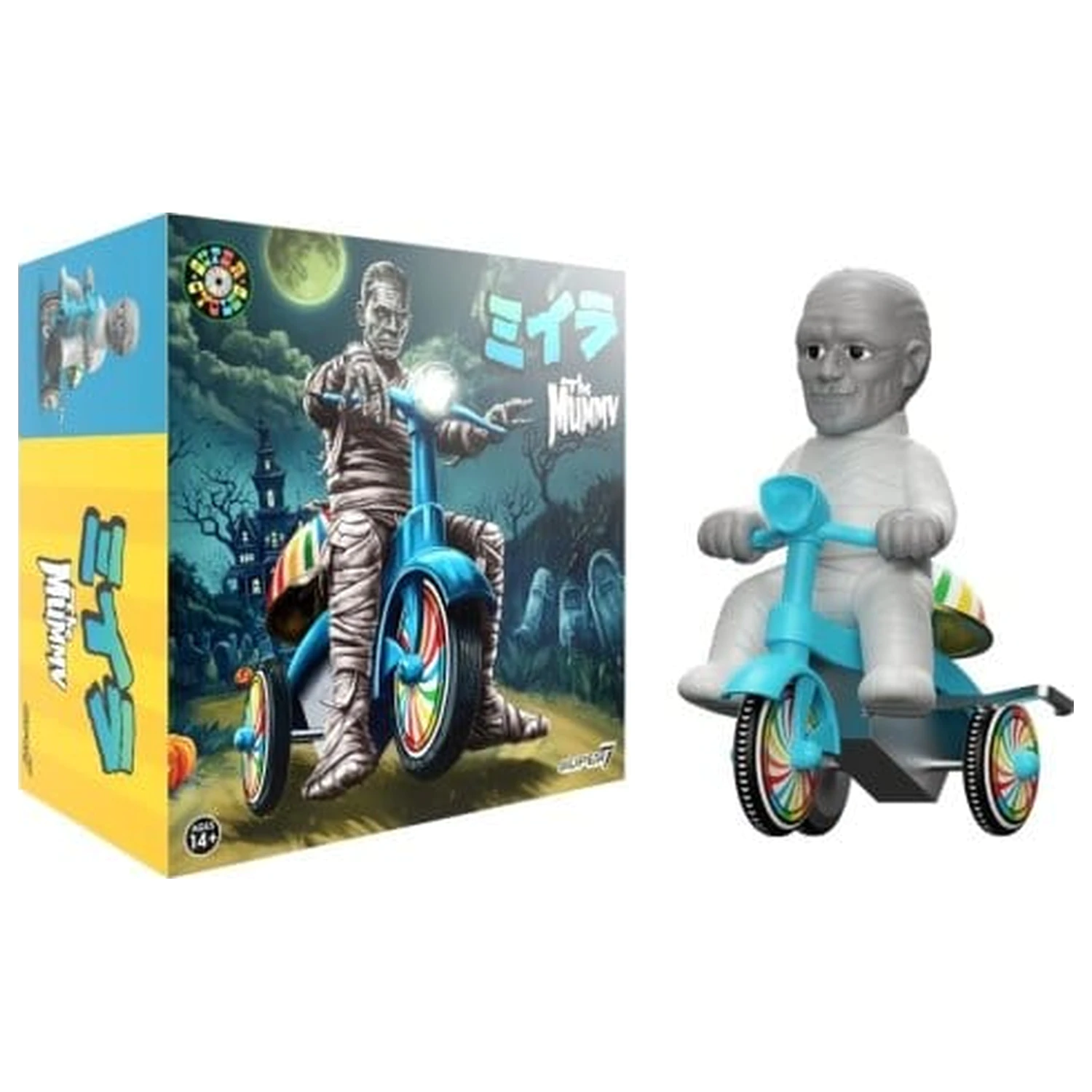 Universal Monsters Super Cycles Vozidlo The Mummy (svetlosivé s modrou trojkolkou) produktová fotografia
