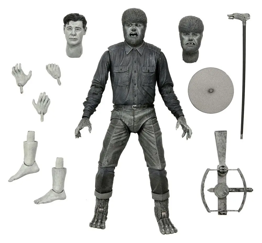 Universal Monsters Akčná figúrka Ultimate The Wolf Man (čierna a biela) 18 cm produktová fotografia