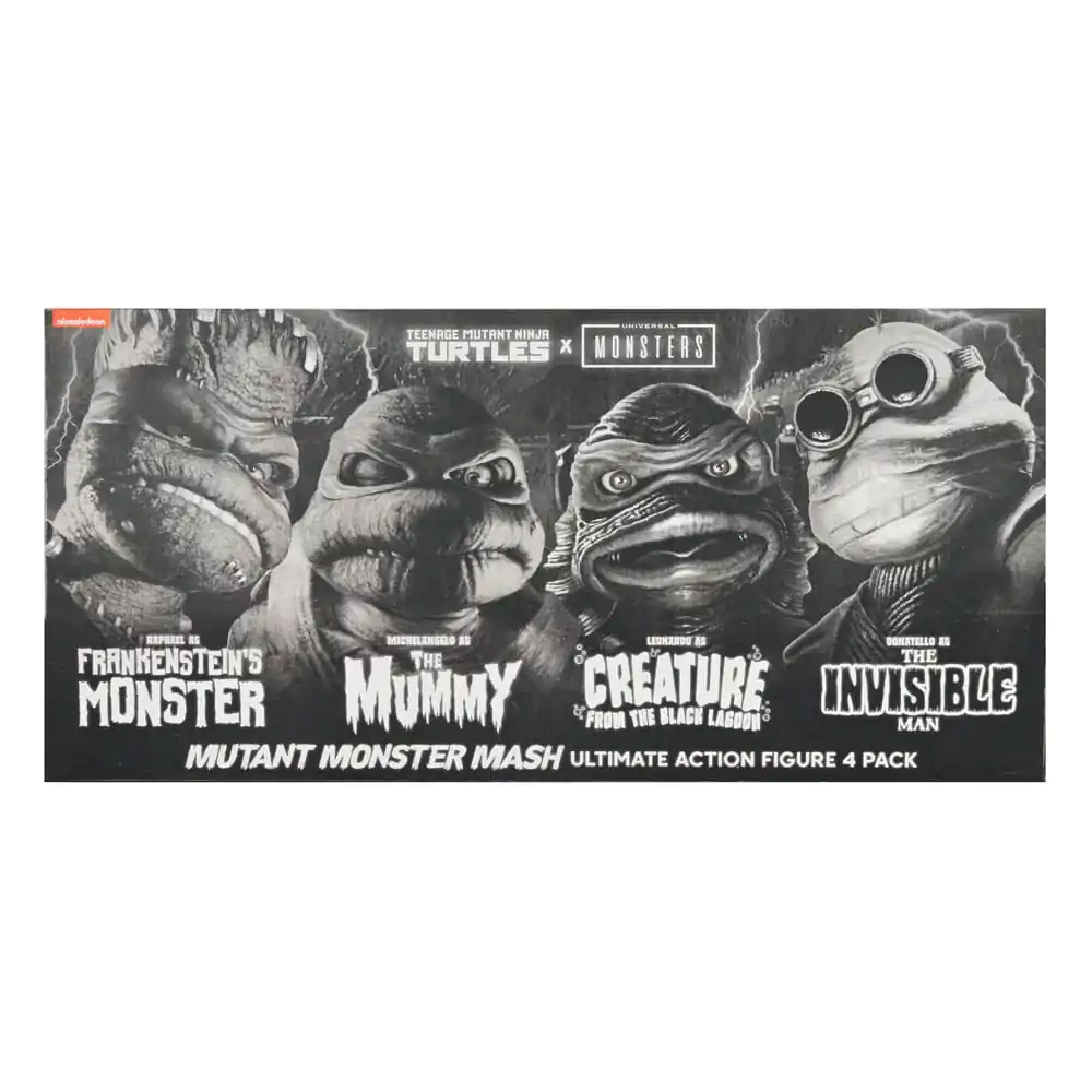 Universal Monsters x Teenage Mutant Ninja Turtles akčné figúrky 4 db Teknőcök fekete-fehér 18 cm termékfotó