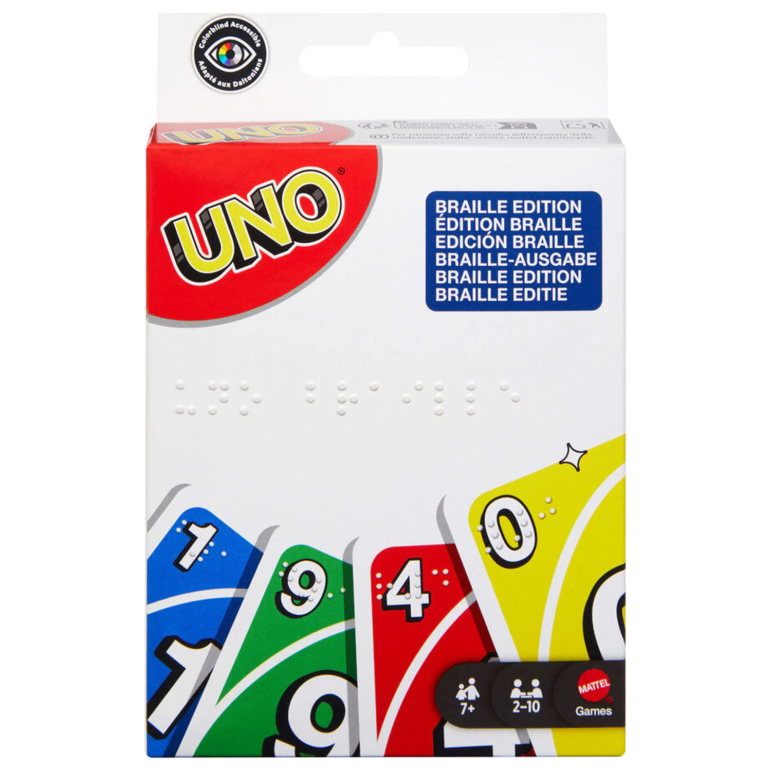 UNO Braillova kartová hra produktová fotografia