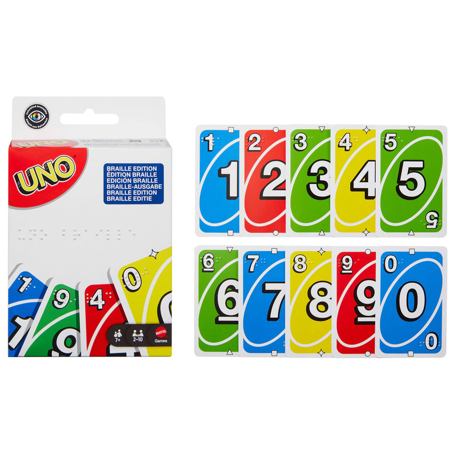 UNO Braillova kartová hra produktová fotografia