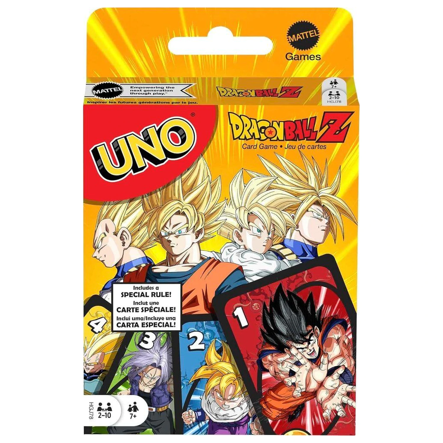UNO Dragon Ball Z kartová hra produktová fotografia