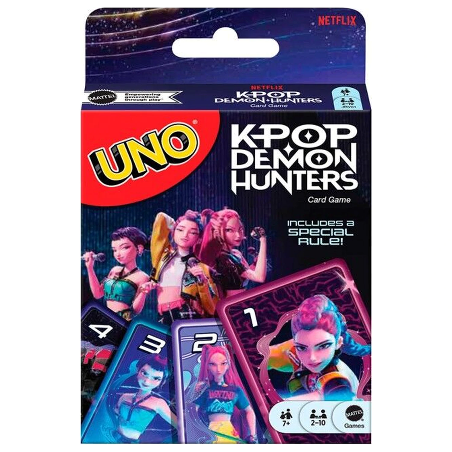 UNO K-Pop Demon Hunters kartová hra produktová fotografia