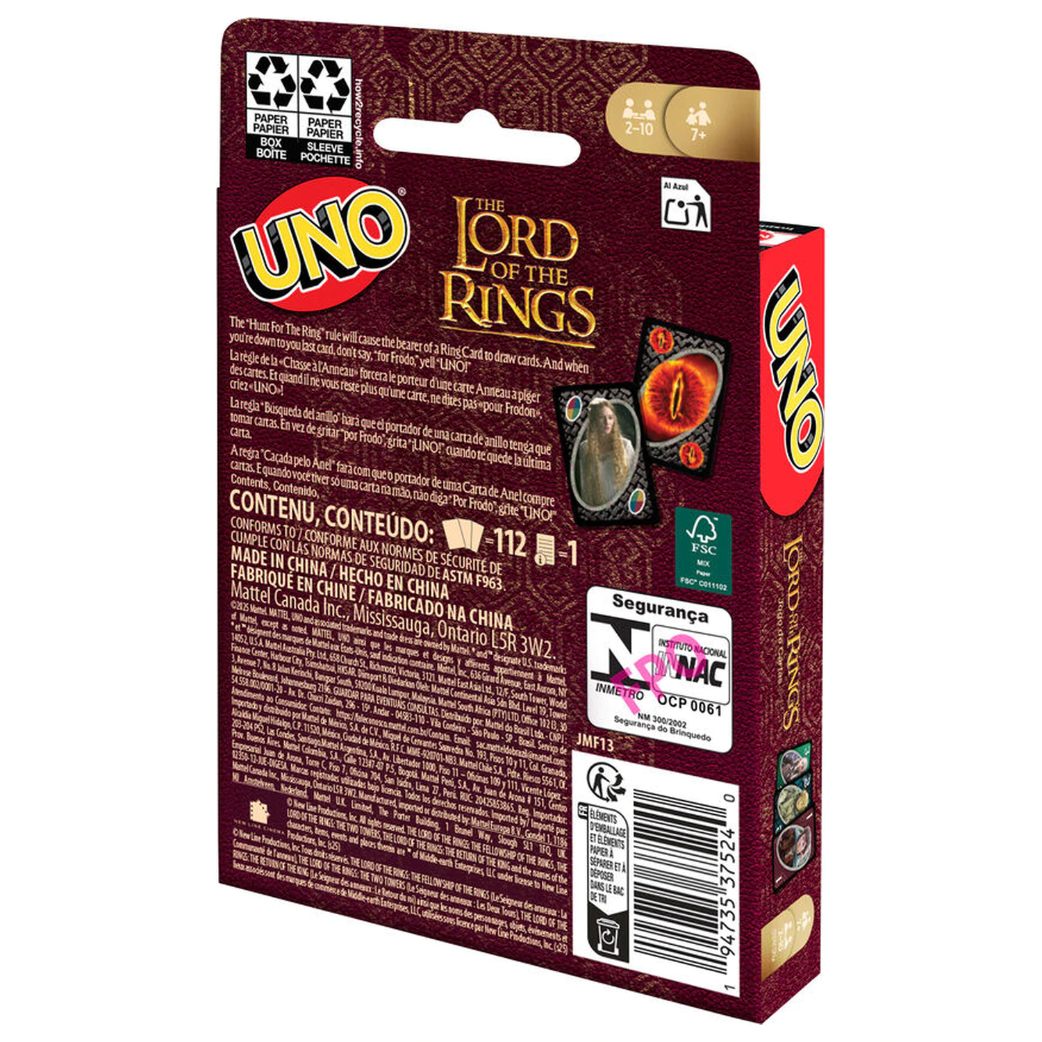 UNO Lord of the Rings kartová hra produktová fotografia