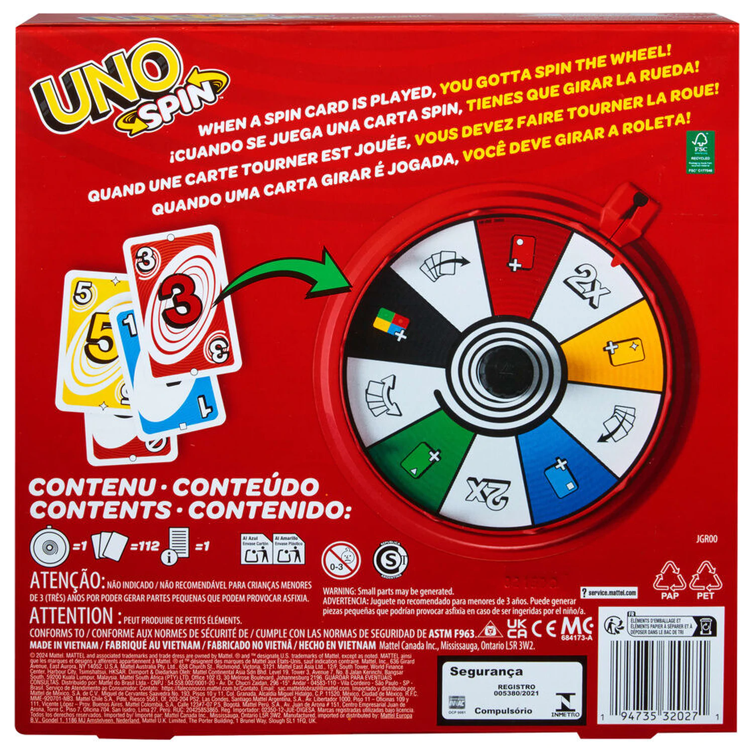 UNO Spin kartová hra produktová fotografia