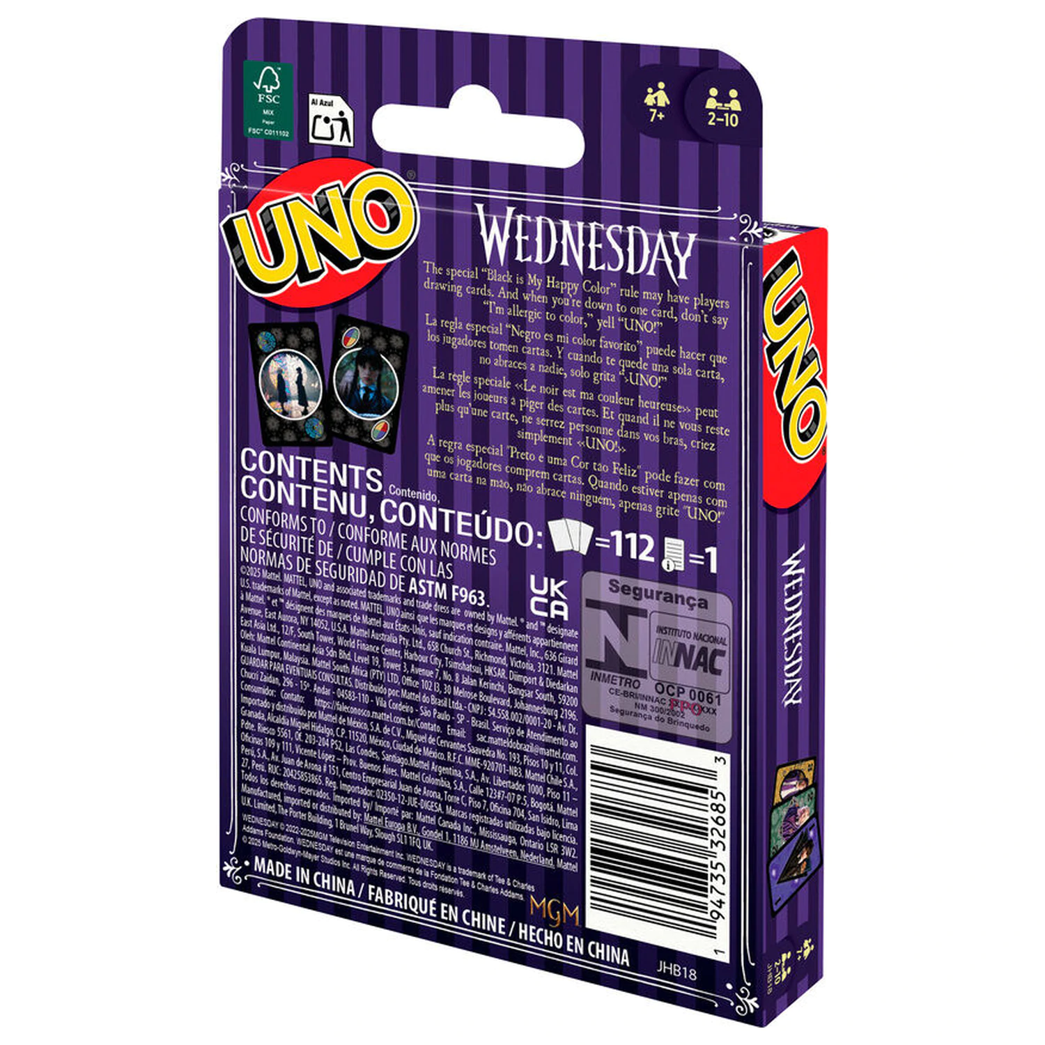 UNO Wednesday kartová hra produktová fotografia