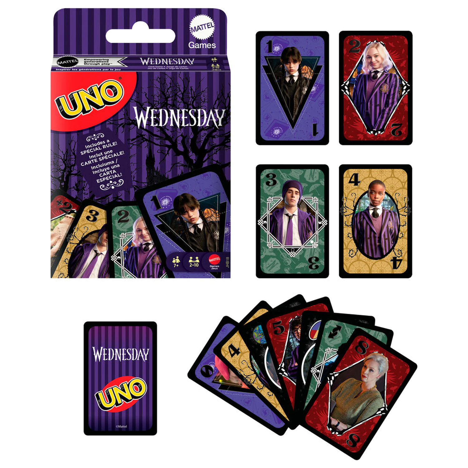 UNO Wednesday kartová hra produktová fotografia