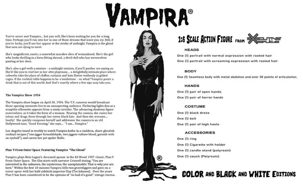 Akčná figúrka Vampira 1/6 Vampira Regular Monochrome Ver. 30 cm produktová fotografia