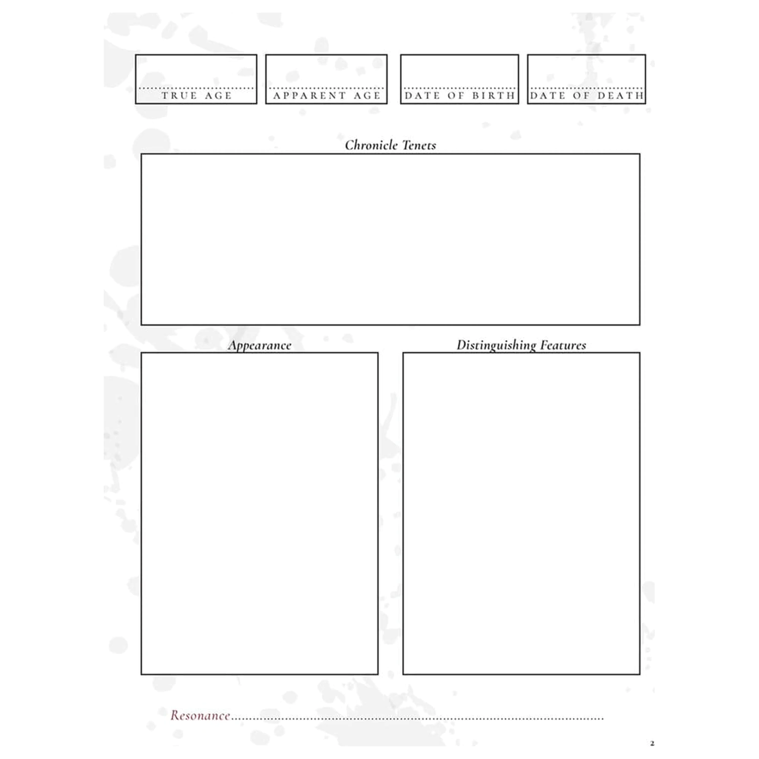 Vampire: The Masquerade 5th Edition RPG Journal Expanded Character Sheet Žurnál *Anglická verzia* produktová fotografia