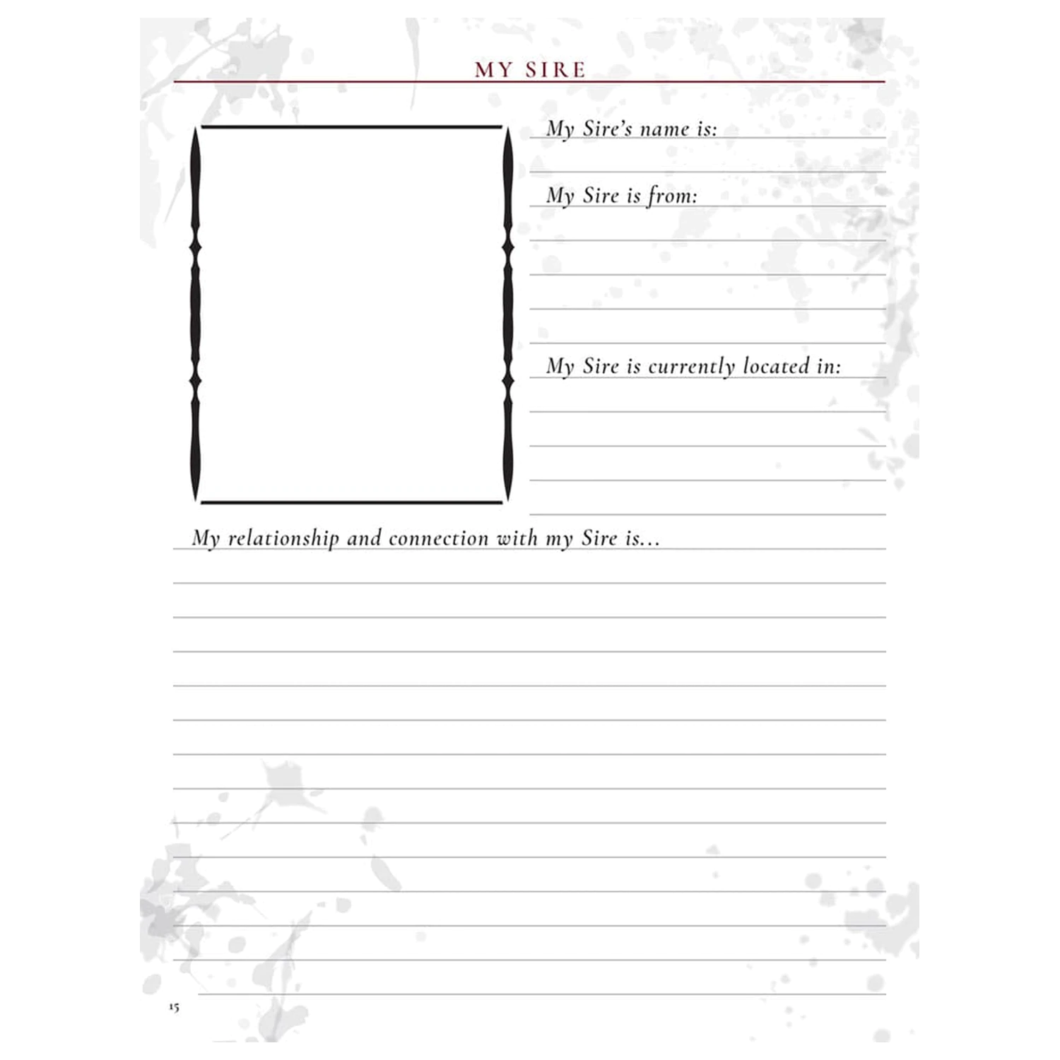 Vampire: The Masquerade 5th Edition RPG Journal Expanded Character Sheet Žurnál *Anglická verzia* produktová fotografia