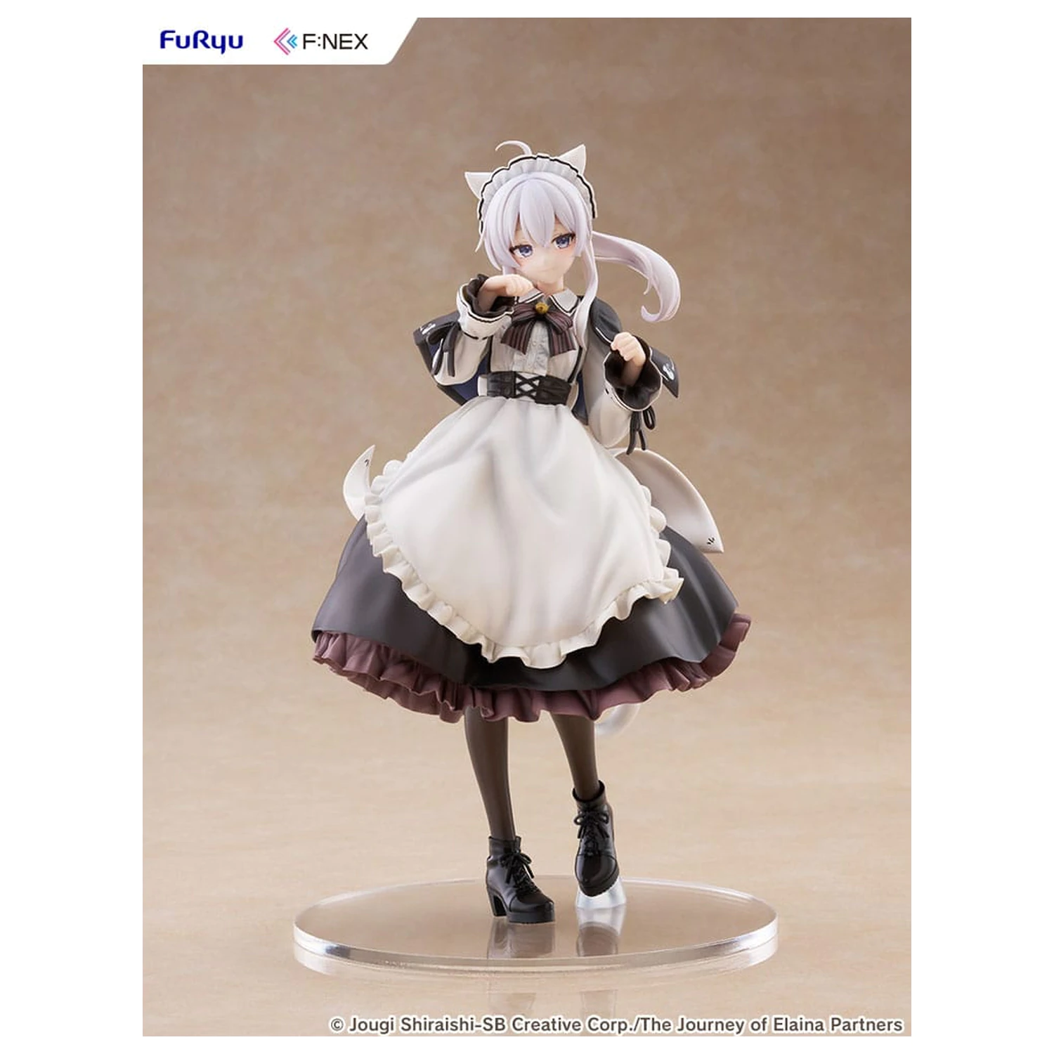 Wandering Witch: The Journey of Elaina F:NEX PVC Socha 1/7 Elaina Maid costume with cat ears Ver. 24 cm produktová fotografia