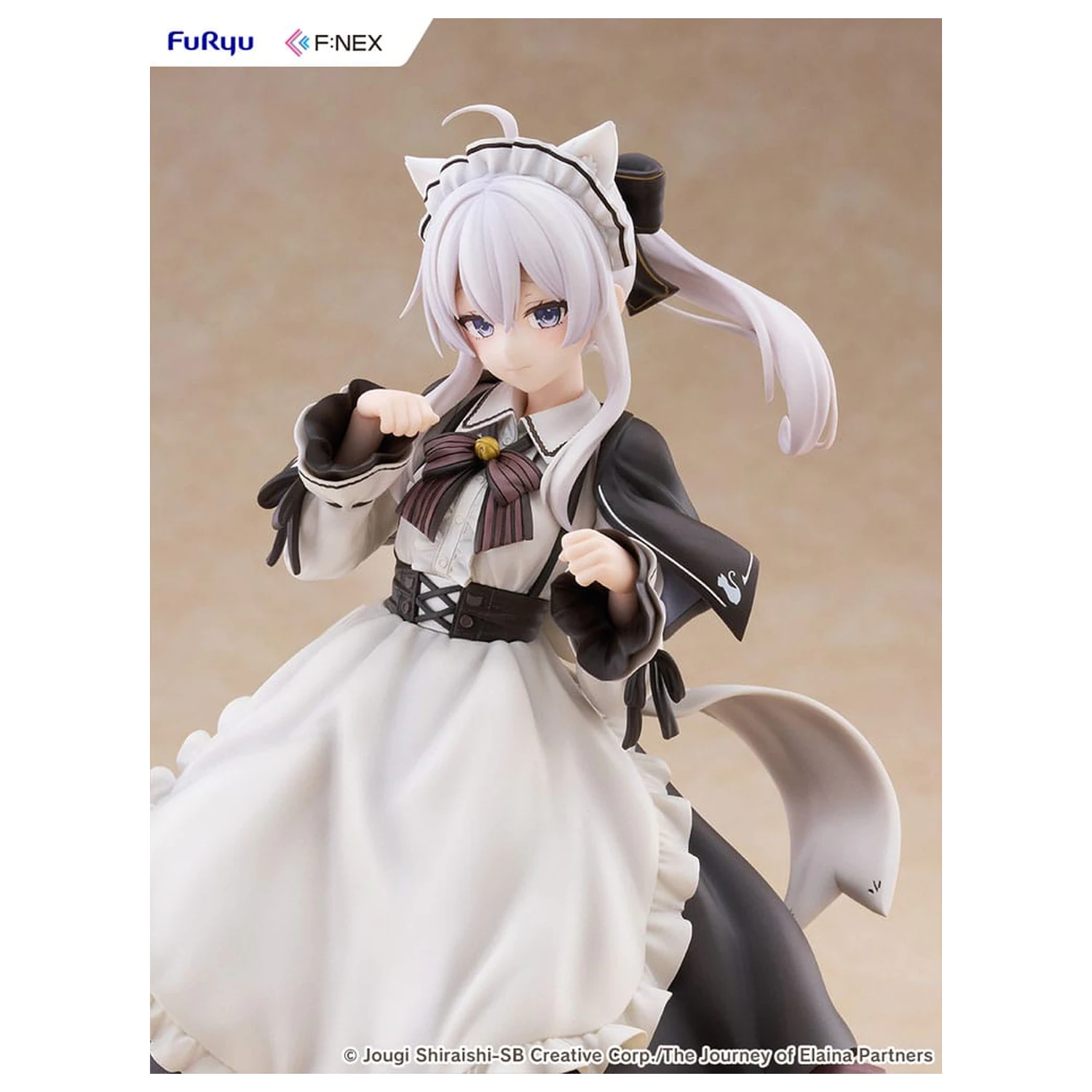 Wandering Witch: The Journey of Elaina F:NEX PVC Socha 1/7 Elaina Maid costume with cat ears Ver. 24 cm produktová fotografia