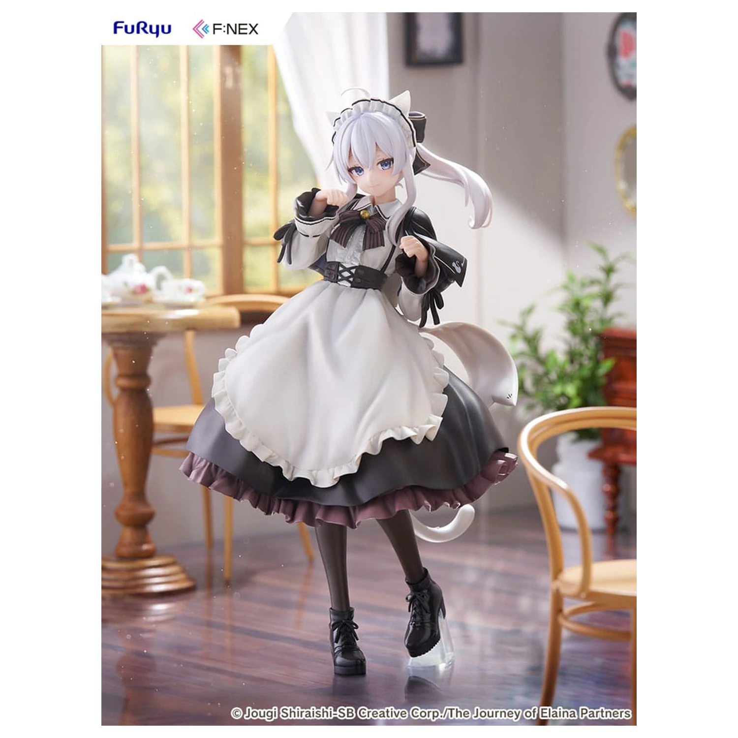 Wandering Witch: The Journey of Elaina F:NEX PVC Socha 1/7 Elaina Maid costume with cat ears Ver. 24 cm produktová fotografia