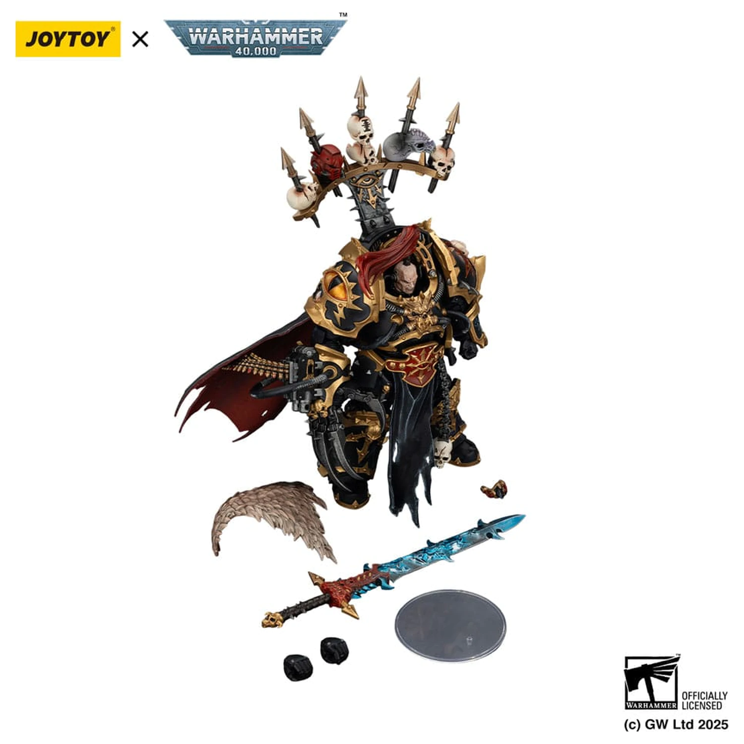 Warhammer 40,000 Akčná figúrka Black Legion Abaddon the Despoiler s Drach'nyen a The Talo 16 cm produktová fotografia