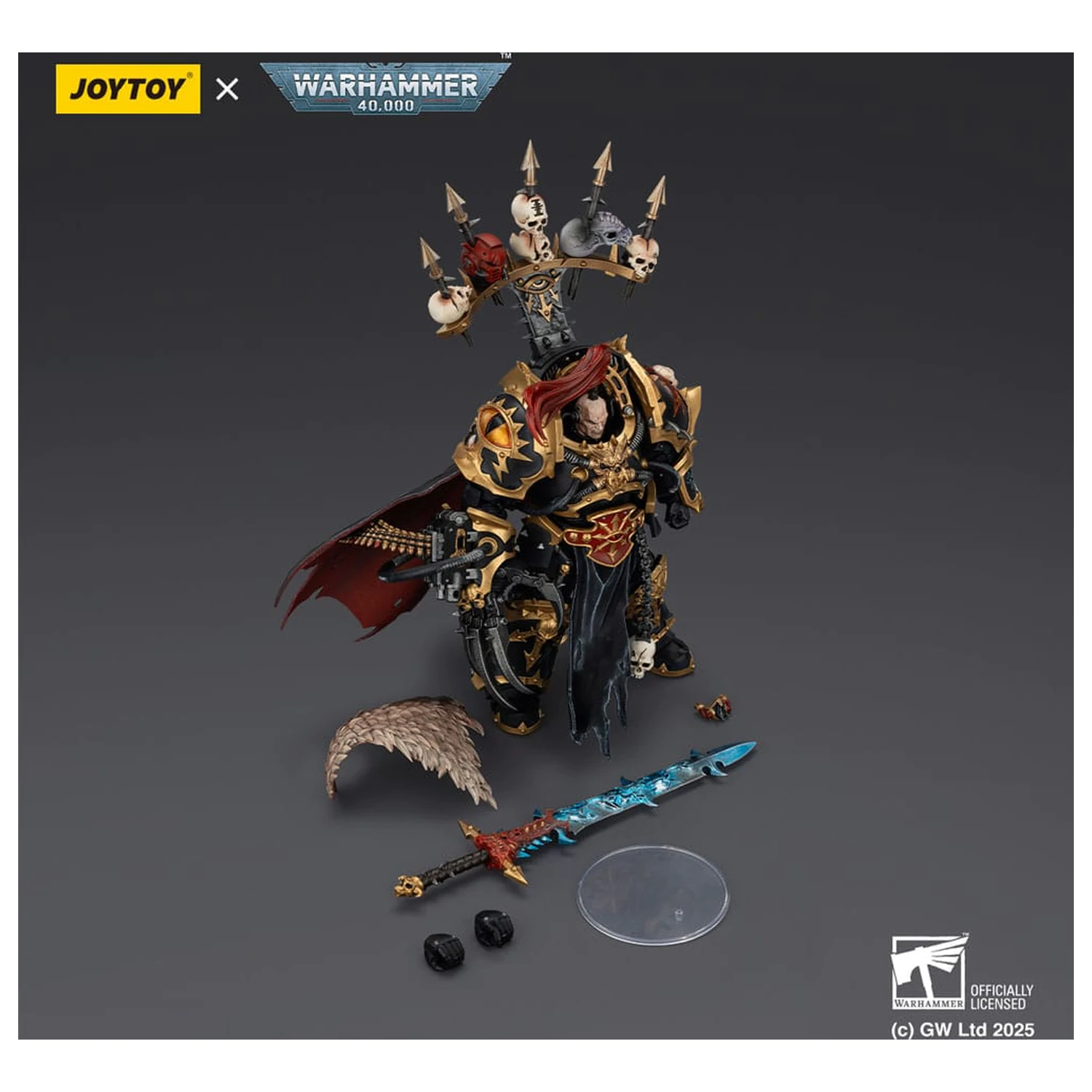 Warhammer 40,000 Akčná figúrka Black Legion Abaddon the Despoiler s Drach'nyen a The Talo 16 cm produktová fotografia