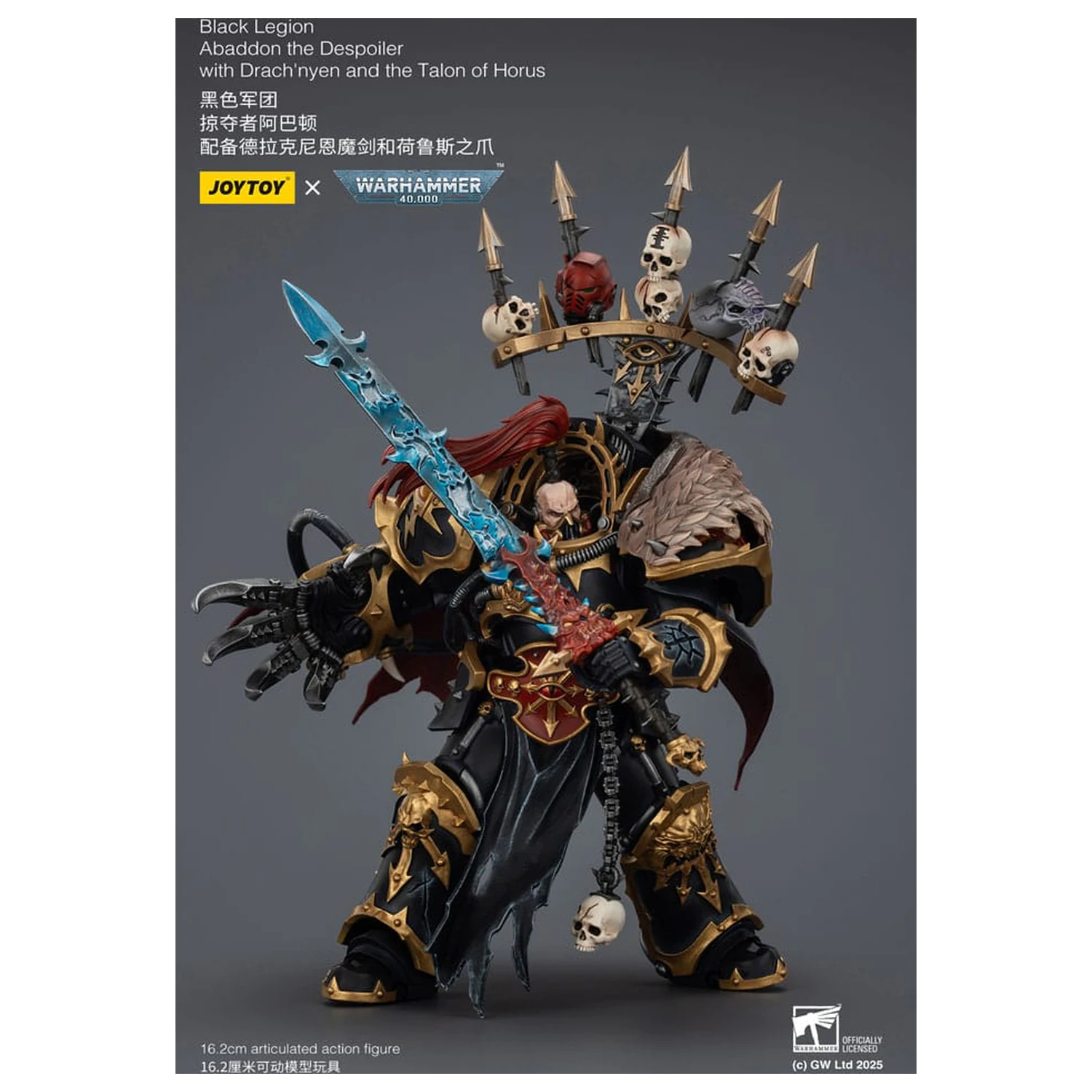 Warhammer 40,000 Akčná figúrka Black Legion Abaddon the Despoiler s Drach'nyen a The Talo 16 cm produktová fotografia
