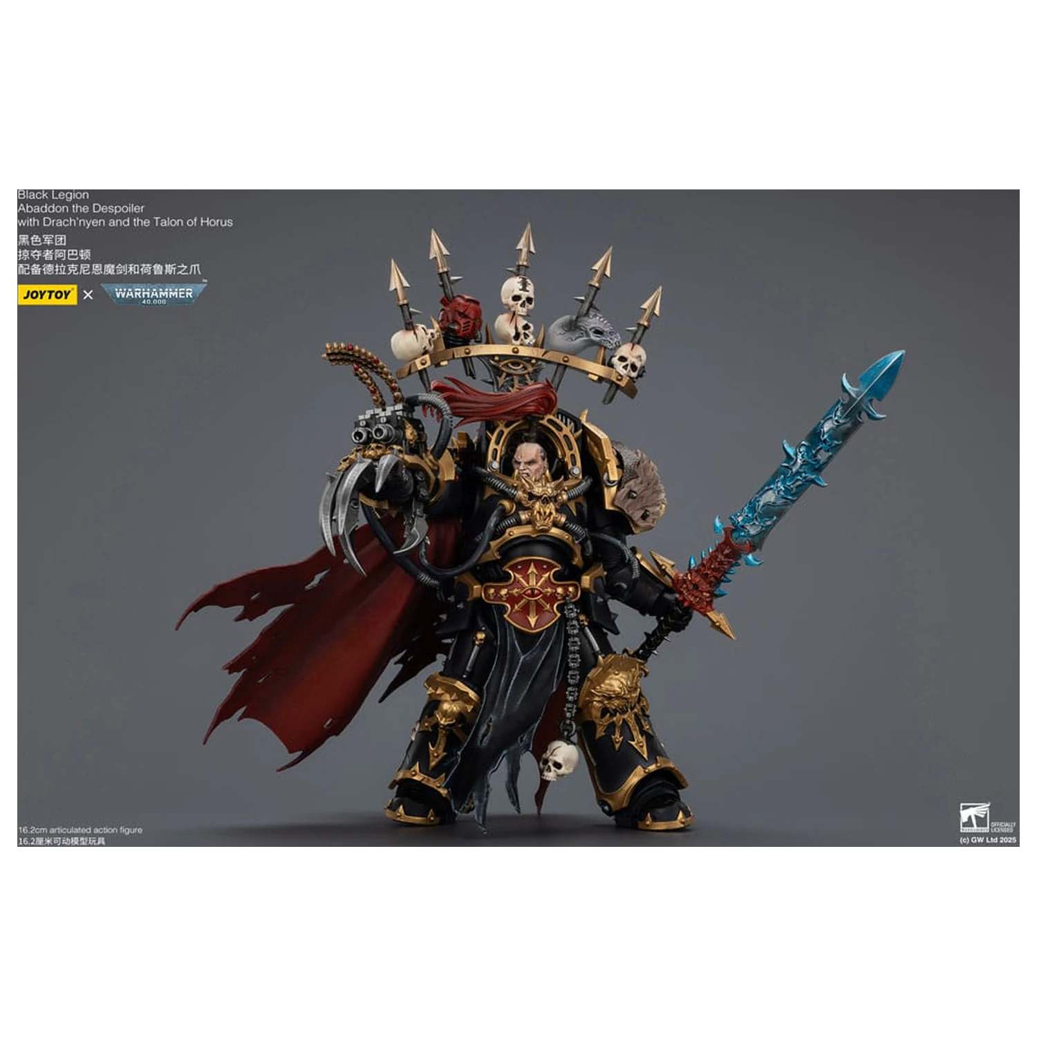 Warhammer 40,000 Akčná figúrka Black Legion Abaddon the Despoiler s Drach'nyen a The Talo 16 cm produktová fotografia