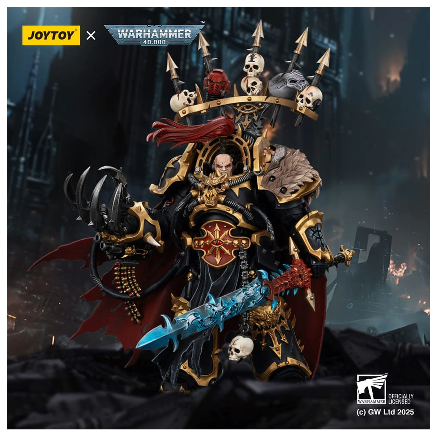 Warhammer 40,000 Akčná figúrka Black Legion Abaddon the Despoiler s Drach'nyen a The Talo 16 cm produktová fotografia