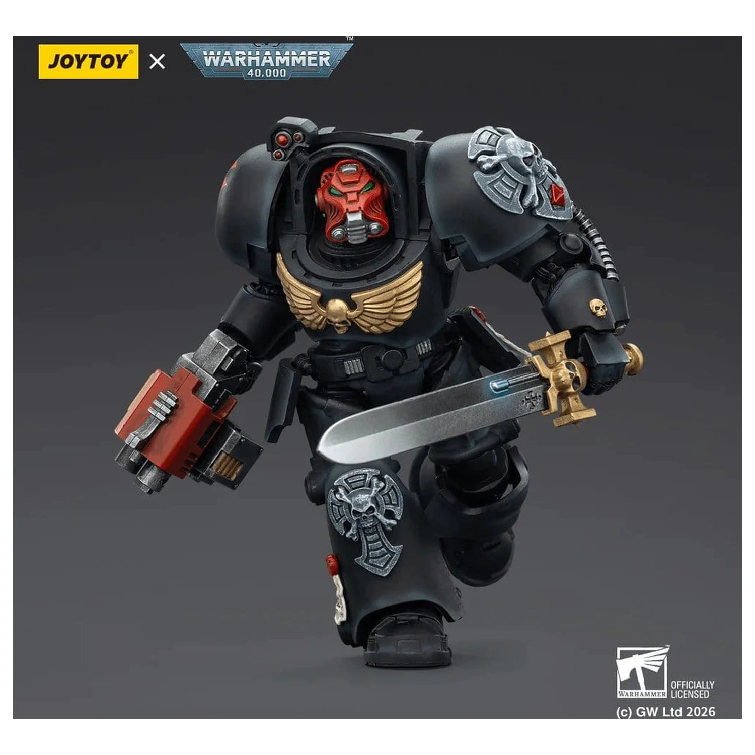 Warhammer 40,000 Action Figure Black Templars Terminator 1 s Power Sword a Storm Bolter 14 cm produktová fotografia