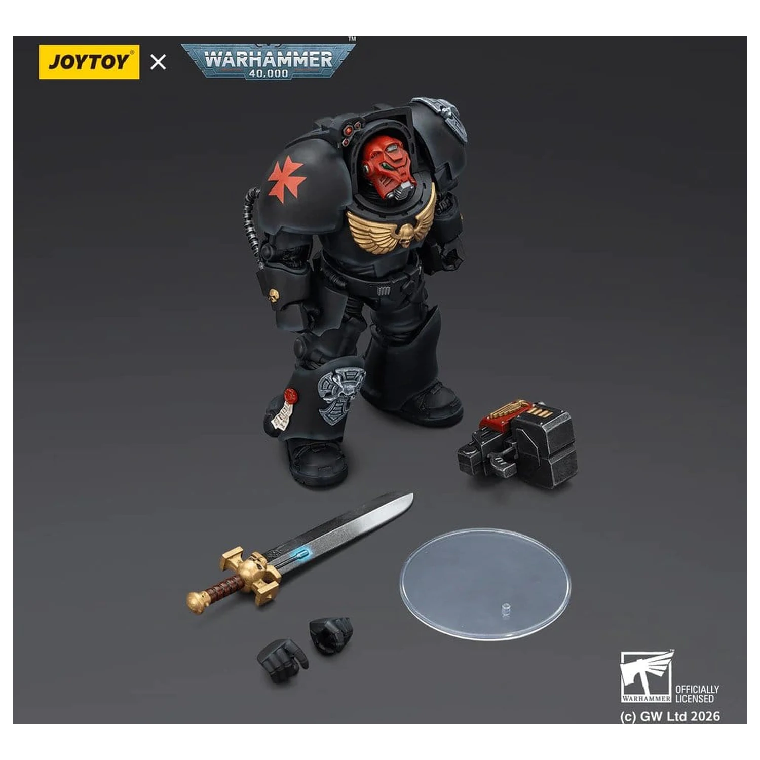 Warhammer 40,000 Action Figure Black Templars Terminator 1 s Power Sword a Storm Bolter 14 cm produktová fotografia