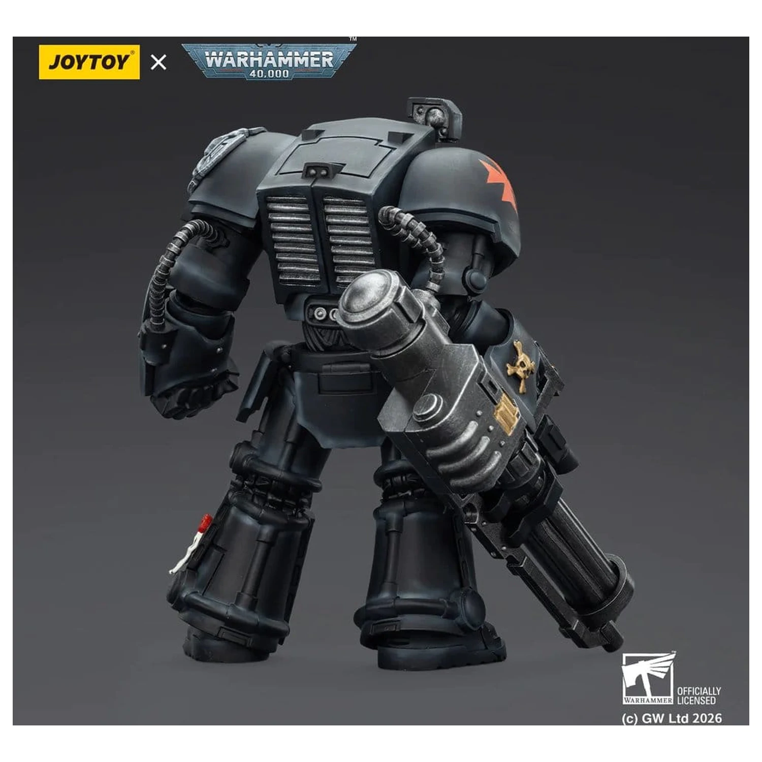 Warhammer 40,000 akčná figúrka Black Templars Terminator 3 s Power Fistom a Assault Cannonom 14 cm produktová fotografia