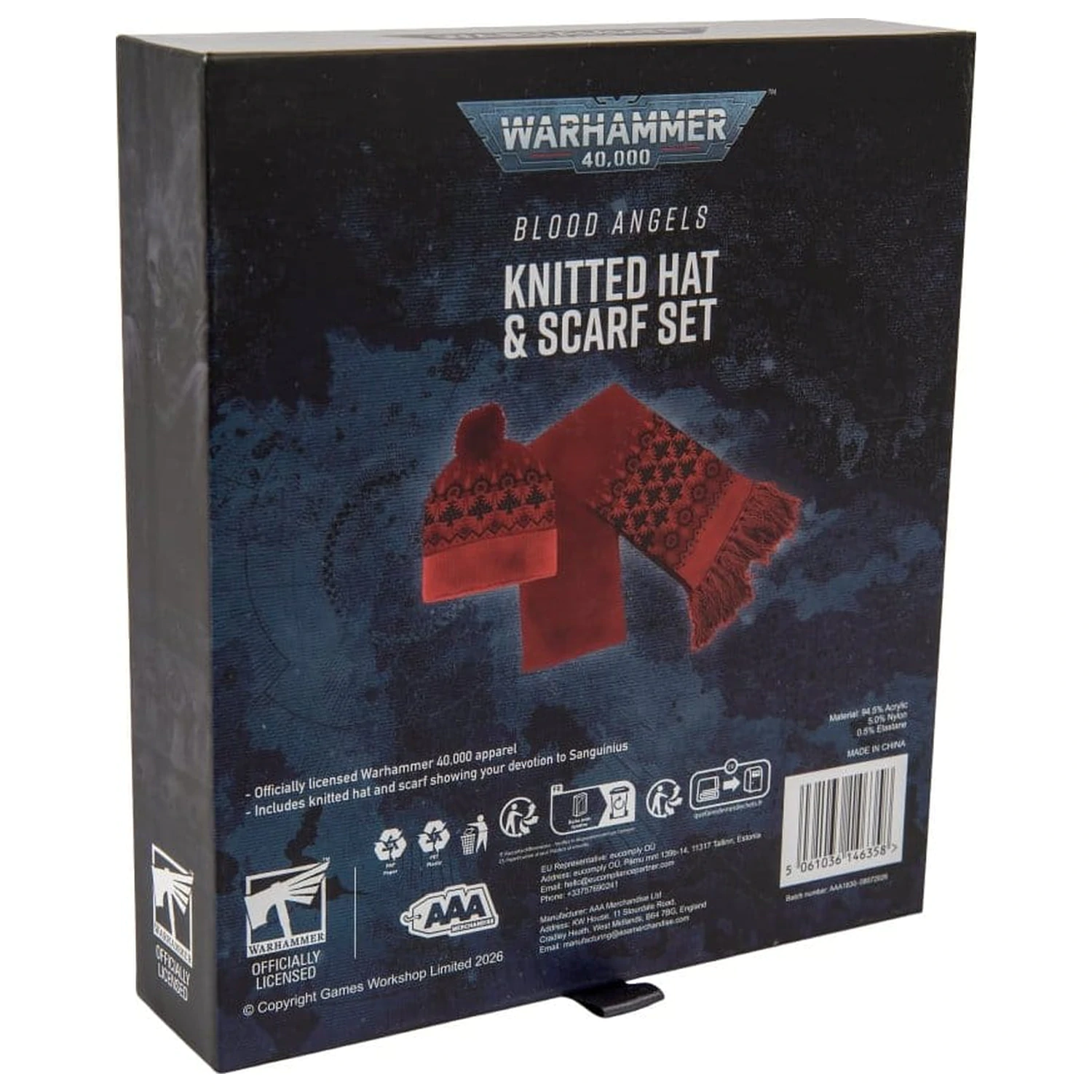 Warhammer 40,000 Pletená čiapka a šál set Blood Angels 27 cm produktová fotografia