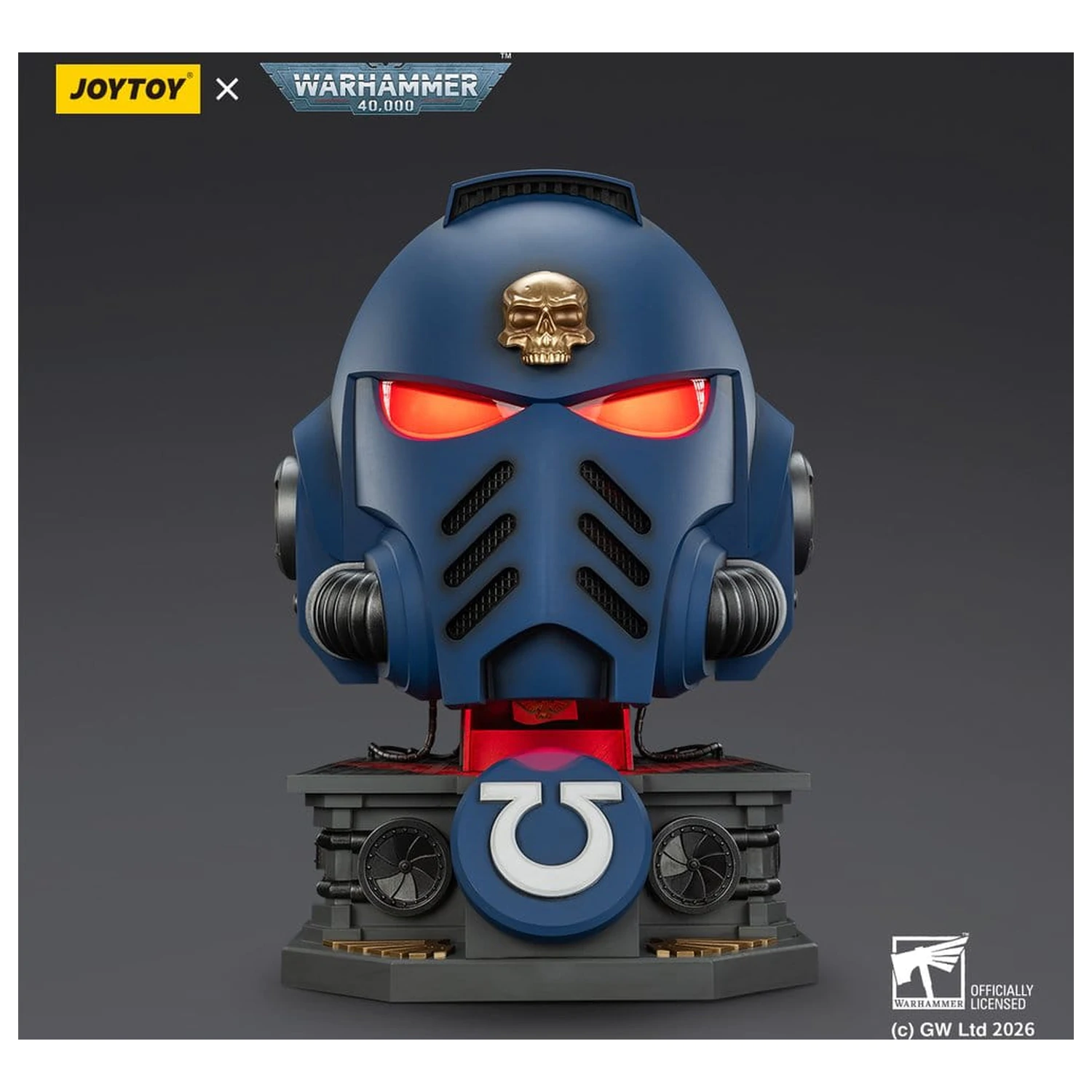 Warhammer 40,000 Captain MkX Helmet a stojan na displej Ultramarines 44 cm produktová fotografia