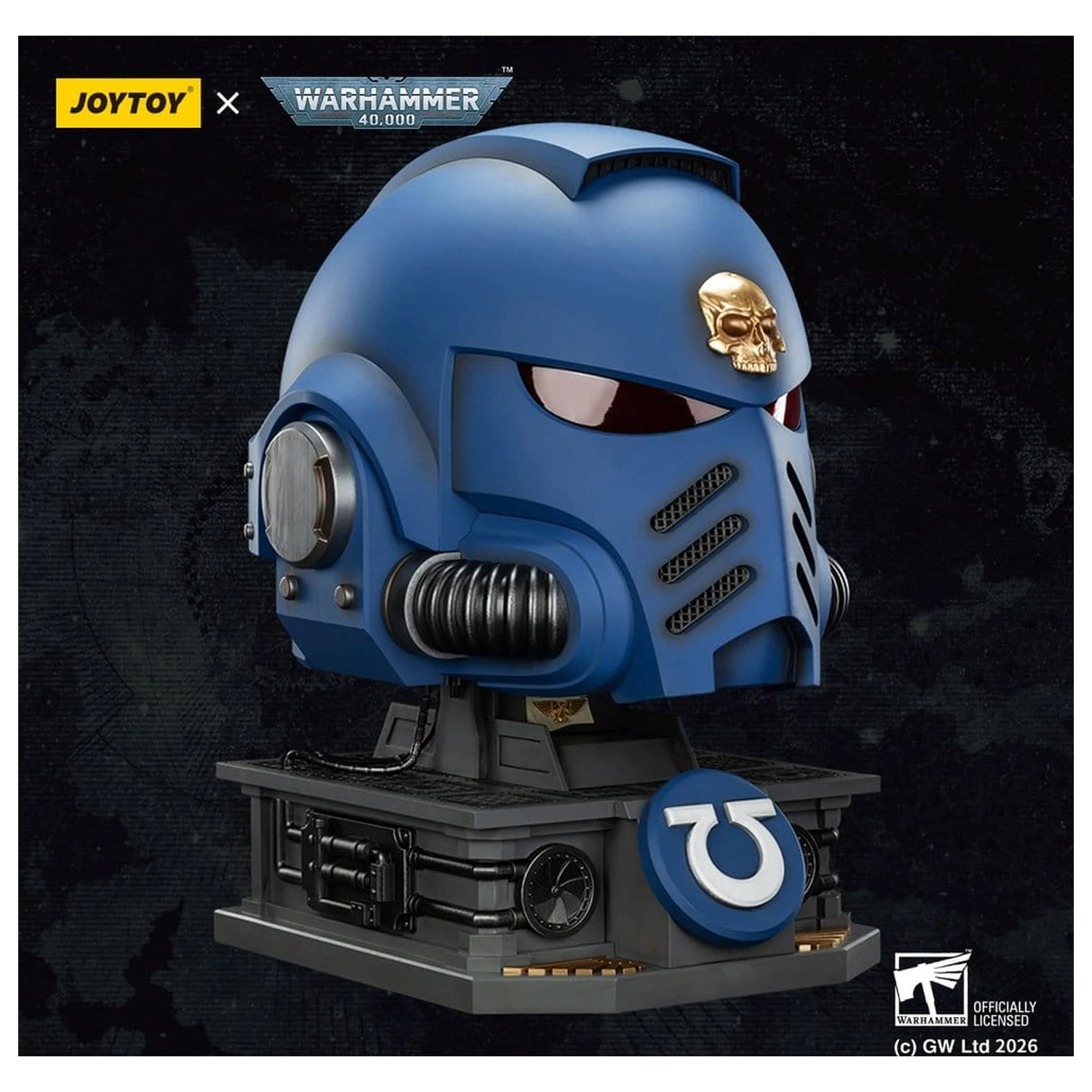 Warhammer 40,000 Captain MkX Helmet a stojan na displej Ultramarines 44 cm produktová fotografia