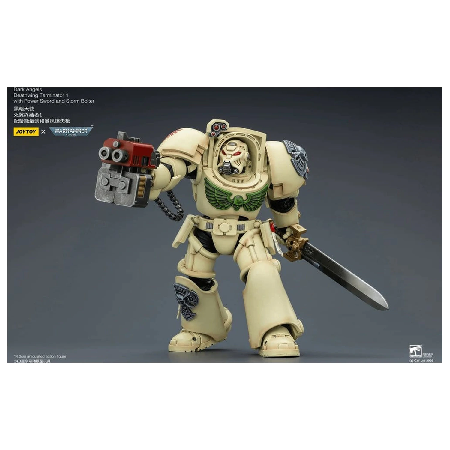 Warhammer 40,000 Akčná figúrka Dark Angels Deathwing Terminator 1 s Power Sword a Storm Bolter 14 cm produktová fotografia