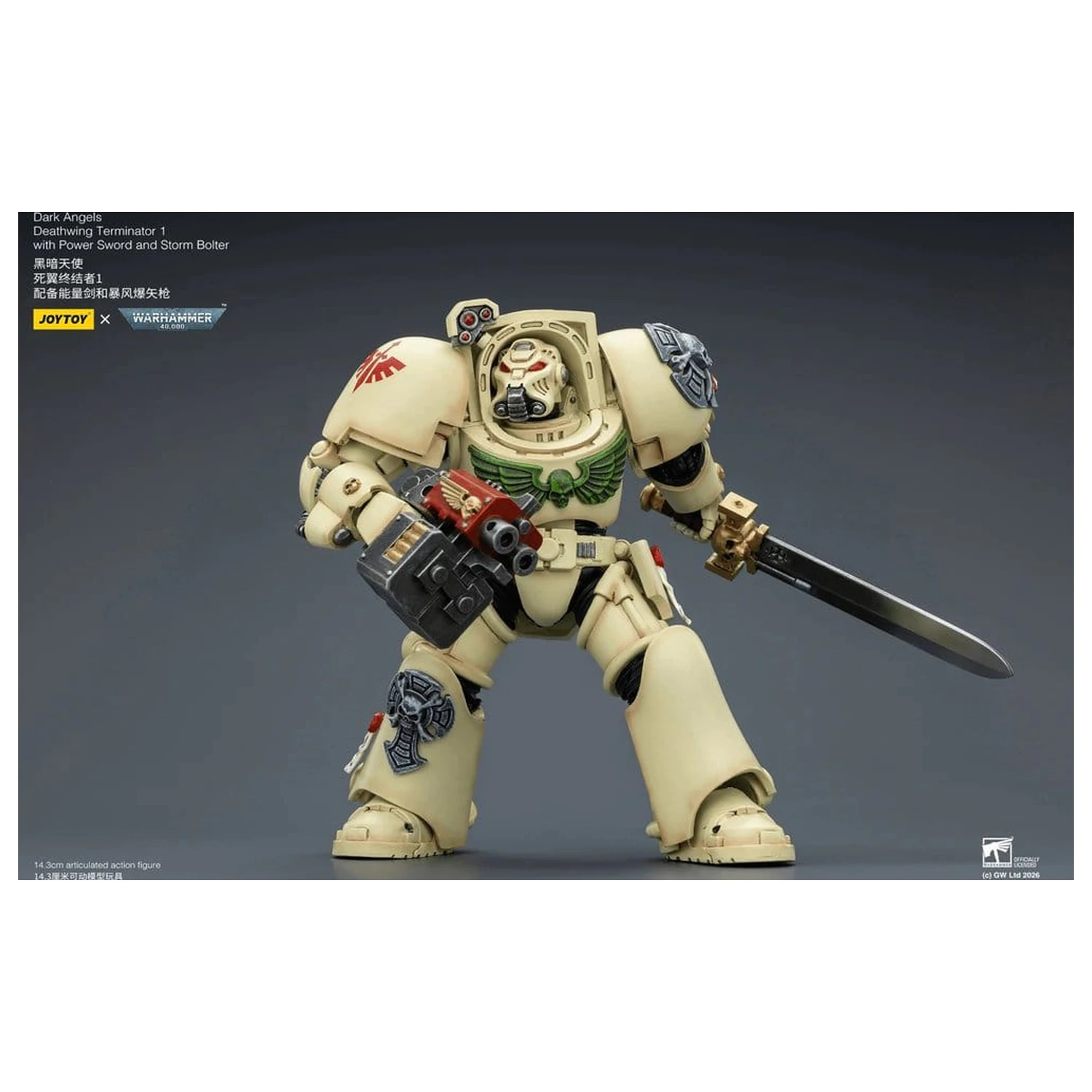 Warhammer 40,000 Akčná figúrka Dark Angels Deathwing Terminator 1 s Power Sword a Storm Bolter 14 cm produktová fotografia