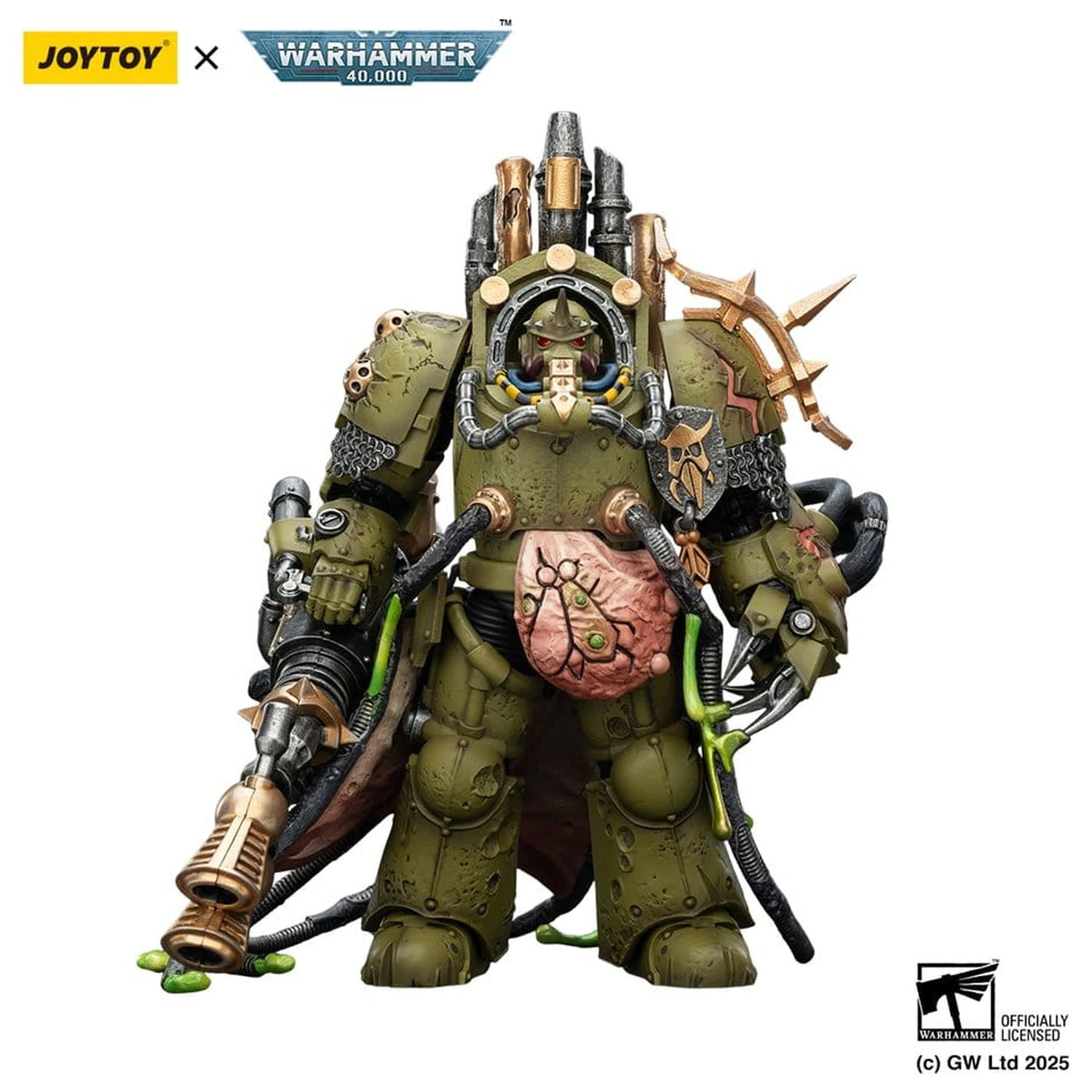 Warhammer 40,000 Akčná figúrka Death Guard Lord of Virulence s Power Fist a Twin Plague Spewer 14 cm produktová fotografia