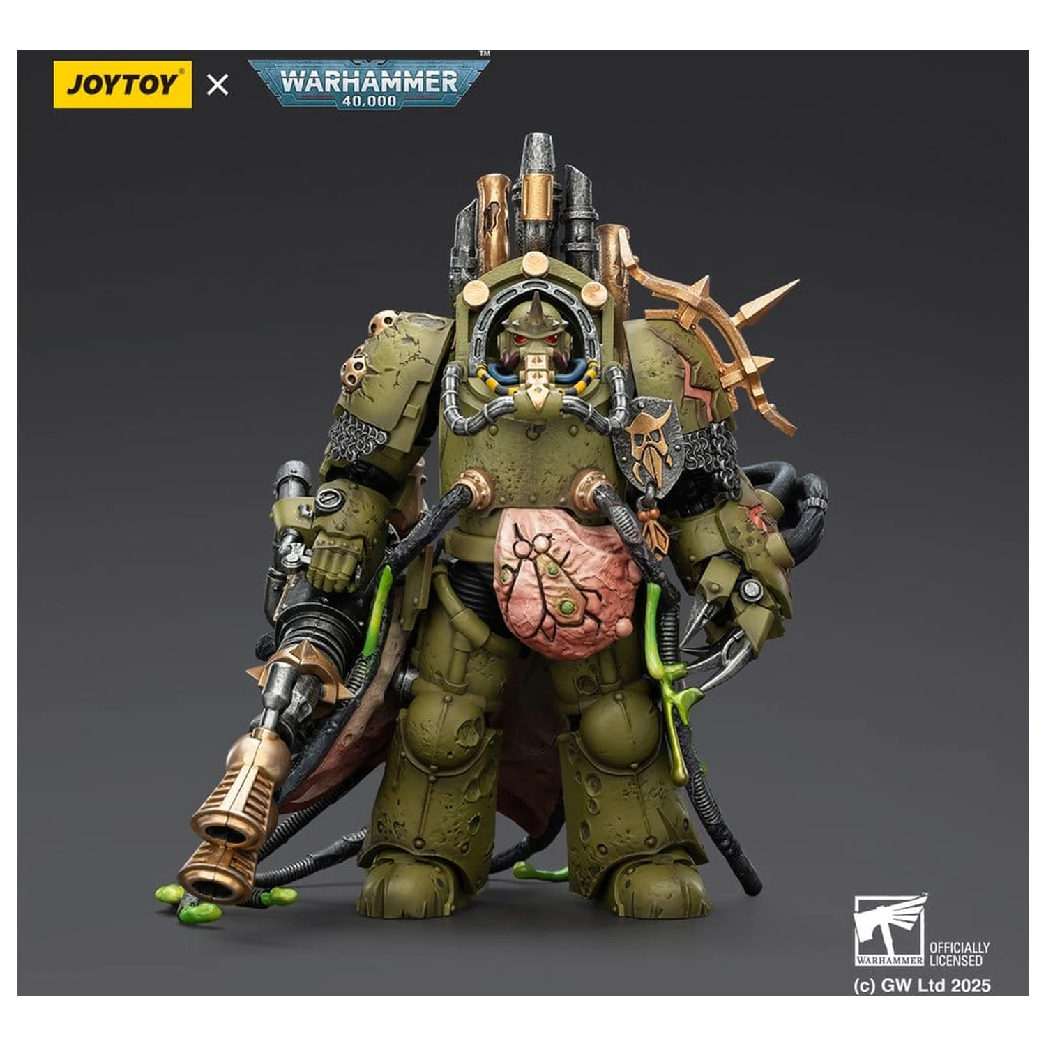 Warhammer 40,000 Akčná figúrka Death Guard Lord of Virulence s Power Fist a Twin Plague Spewer 14 cm produktová fotografia