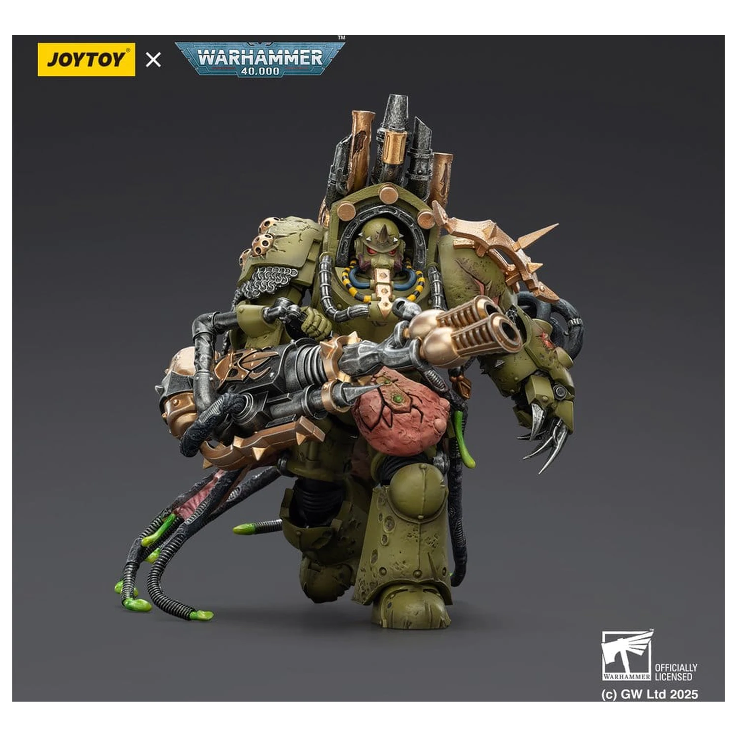 Warhammer 40,000 Akčná figúrka Death Guard Lord of Virulence s Power Fist a Twin Plague Spewer 14 cm produktová fotografia