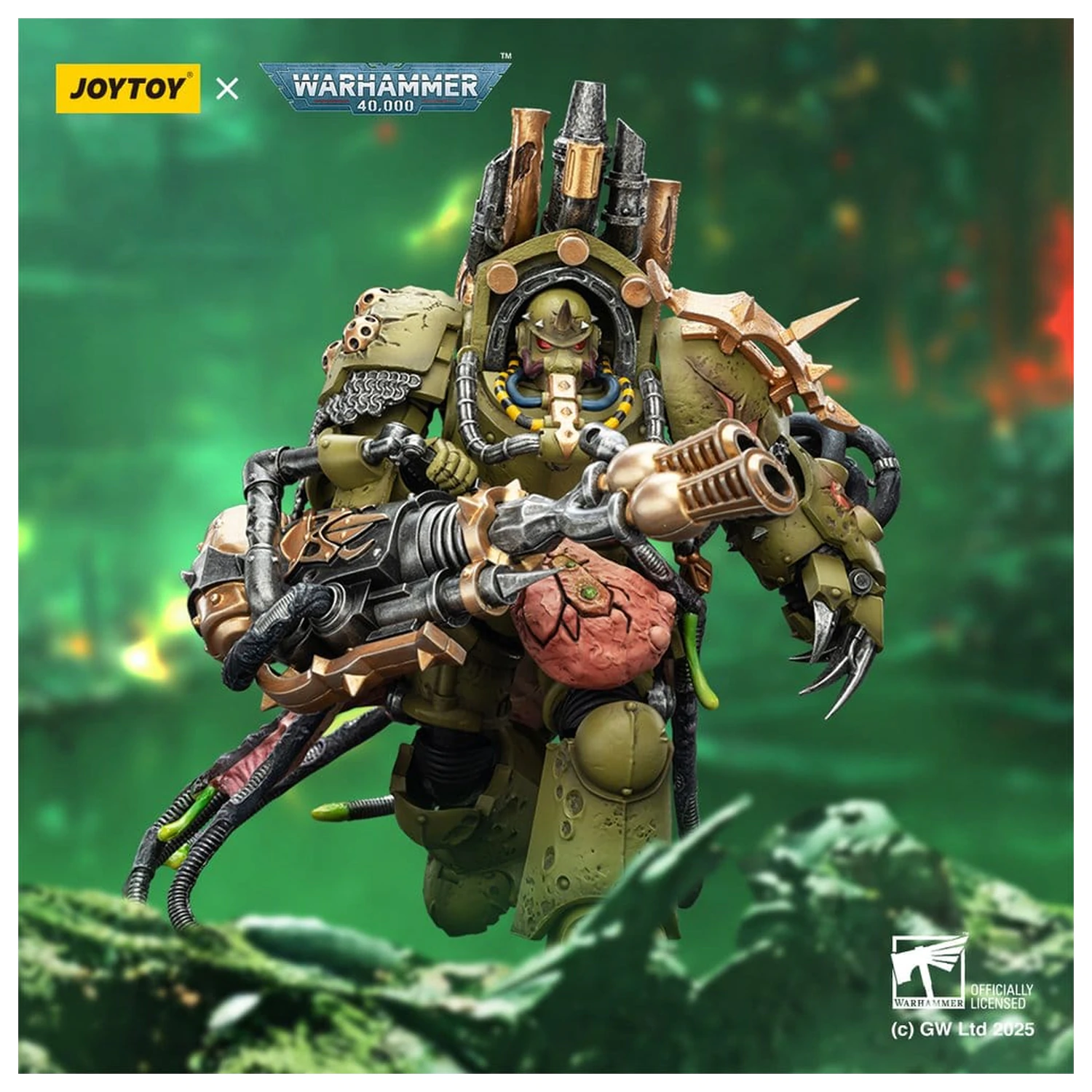 Warhammer 40,000 Akčná figúrka Death Guard Lord of Virulence s Power Fist a Twin Plague Spewer 14 cm produktová fotografia