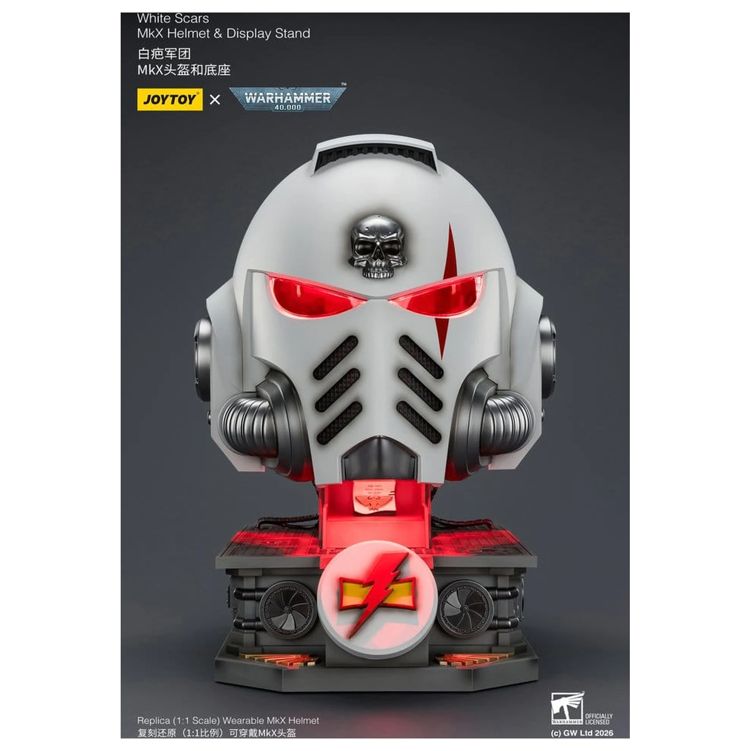 Warhammer 40,000 Helmet s display stojanom White Scars MkX 44 cm produktová fotografia
