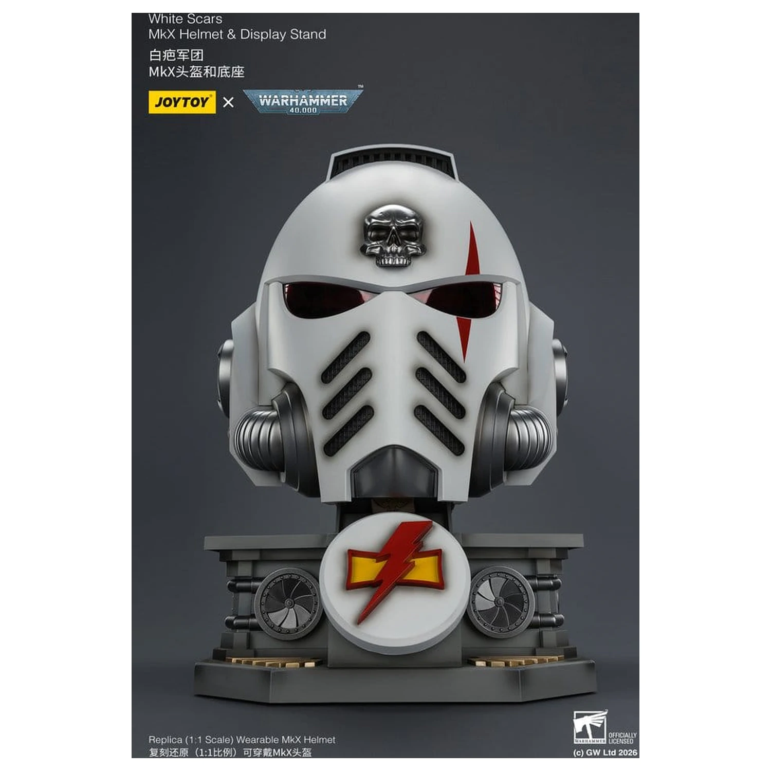 Warhammer 40,000 Helmet s display stojanom White Scars MkX 44 cm produktová fotografia