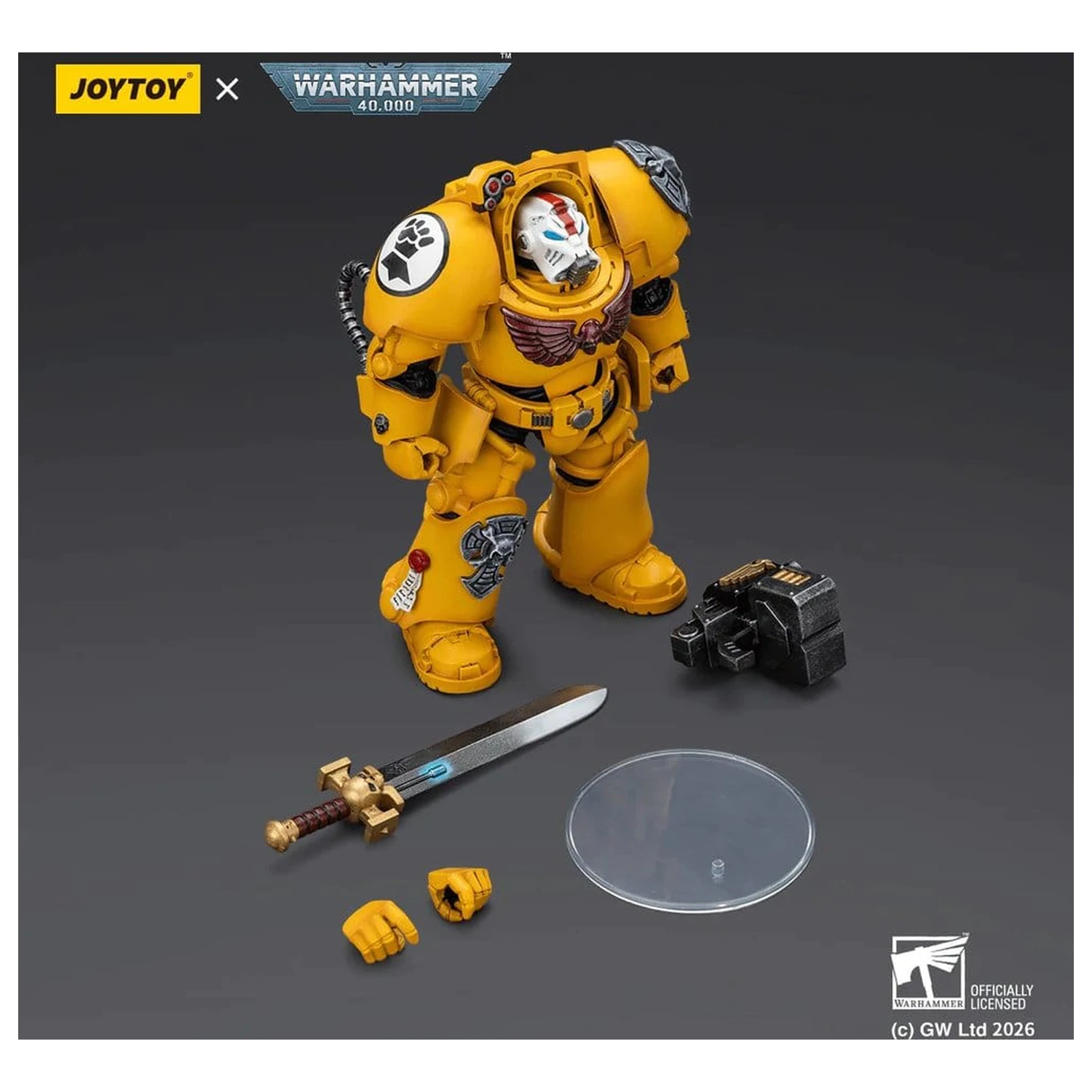 Warhammer 40,000 Akčná figúrka Imperial Fists Terminator 1 s Power Sword a Storm Bolter 14 cm produktová fotografia