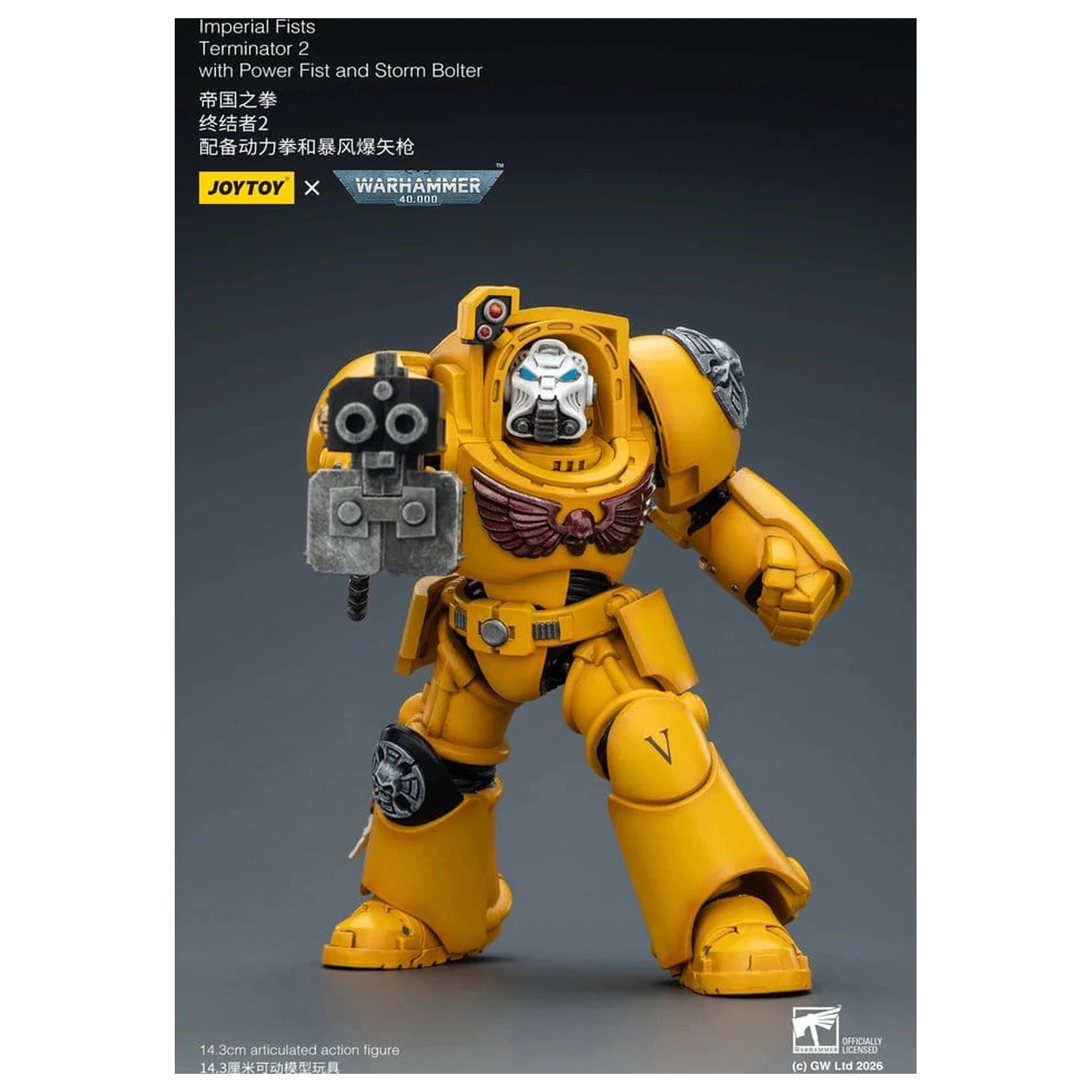 Warhammer 40,000 Akčná figúrka Imperial Fists Terminator 2 s Power Fist a Storm Bolter 14 cm produktová fotografia