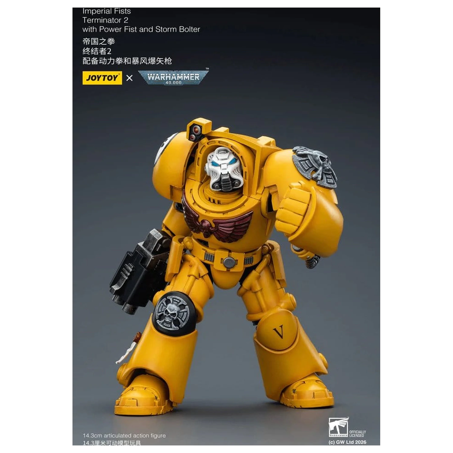 Warhammer 40,000 Akčná figúrka Imperial Fists Terminator 2 s Power Fist a Storm Bolter 14 cm produktová fotografia