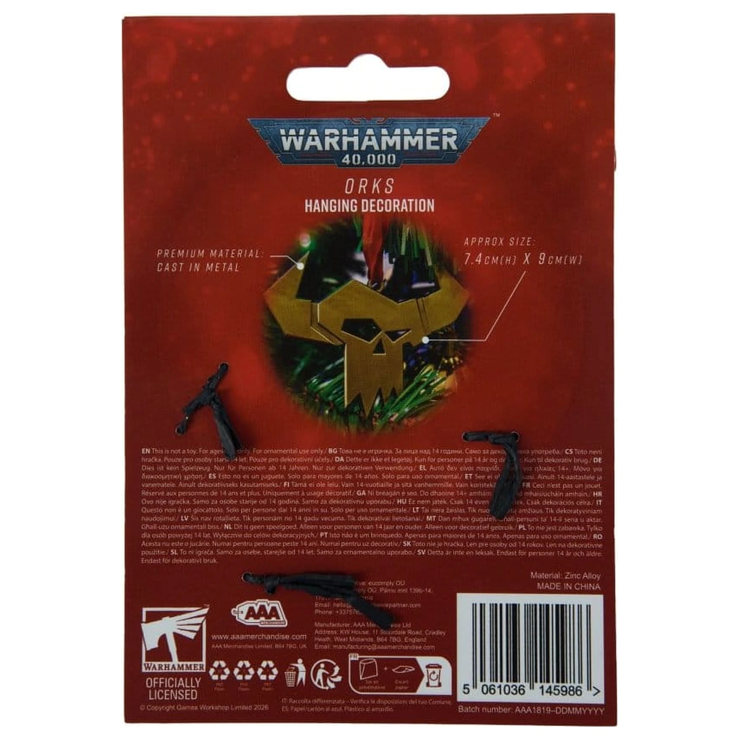 Warhammer 40,000 Závesná dekorácia Orks 17 cm produktová fotografia