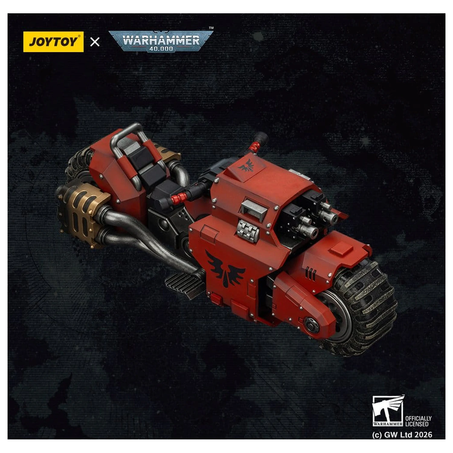 Warhammer 40,000 Raider-pattern Bojový motocykel Blood Angels s dvoma spojenými bolt puškami 22 cm produktová fotografia