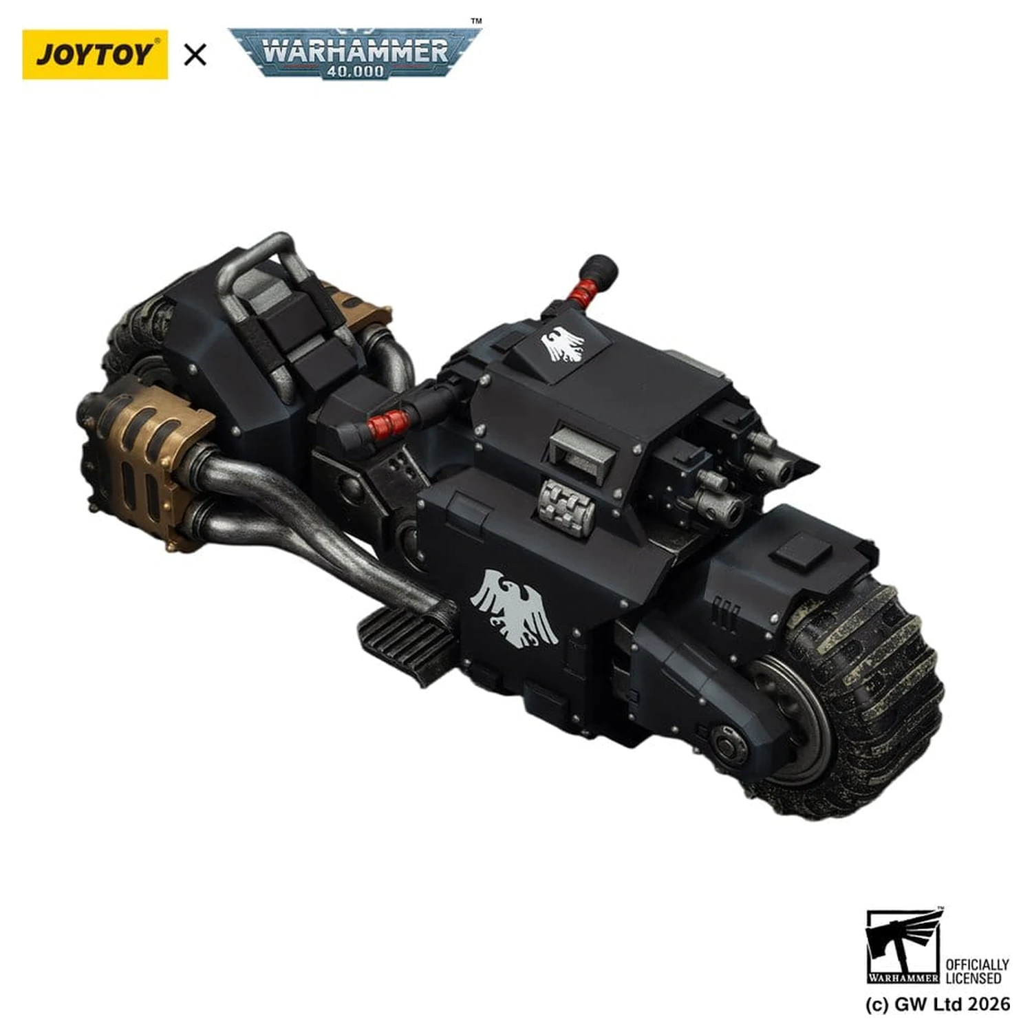 Warhammer 40,000 Raider-pattern Bojový motocykel Raven Guard s dvojicou spriahnutých bolt pušiek 22 cm produktová fotografia