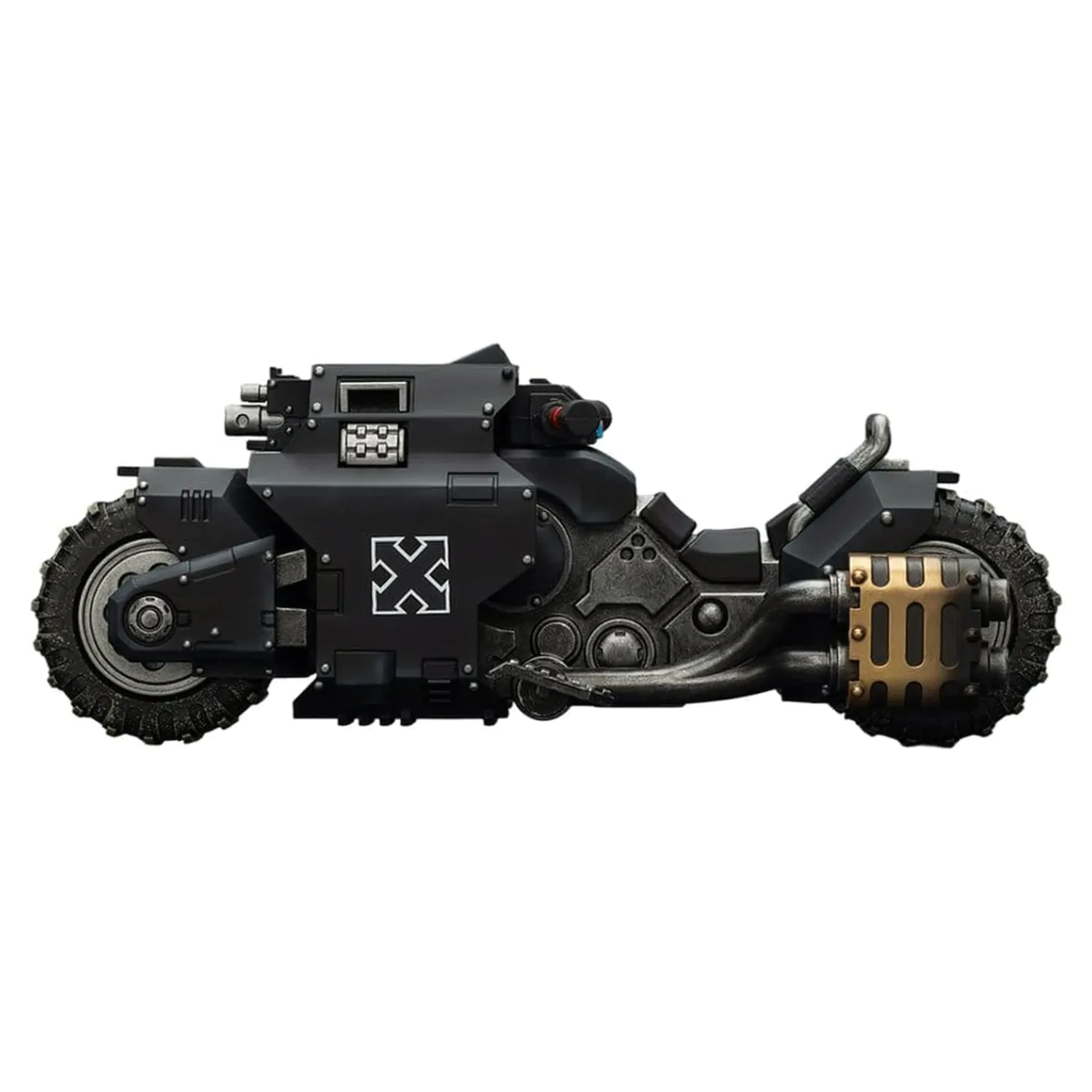 Warhammer 40,000 Raider-pattern Bojový motocykel Raven Guard s dvojicou spriahnutých bolt pušiek 22 cm produktová fotografia