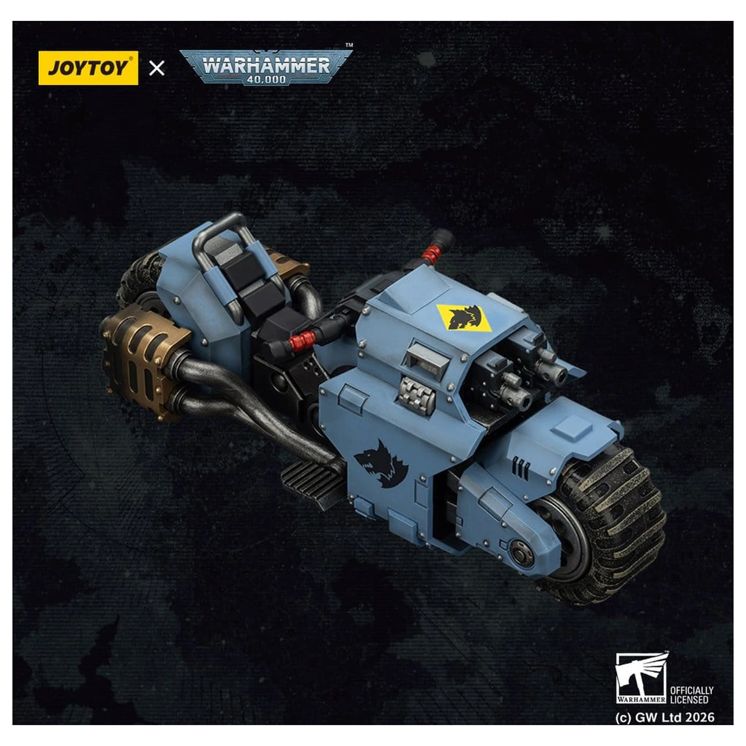 Warhammer 40,000 Raider-pattern Combat Bike Space Wolves s twin-linked bolt rifles 22 cm produktová fotografia