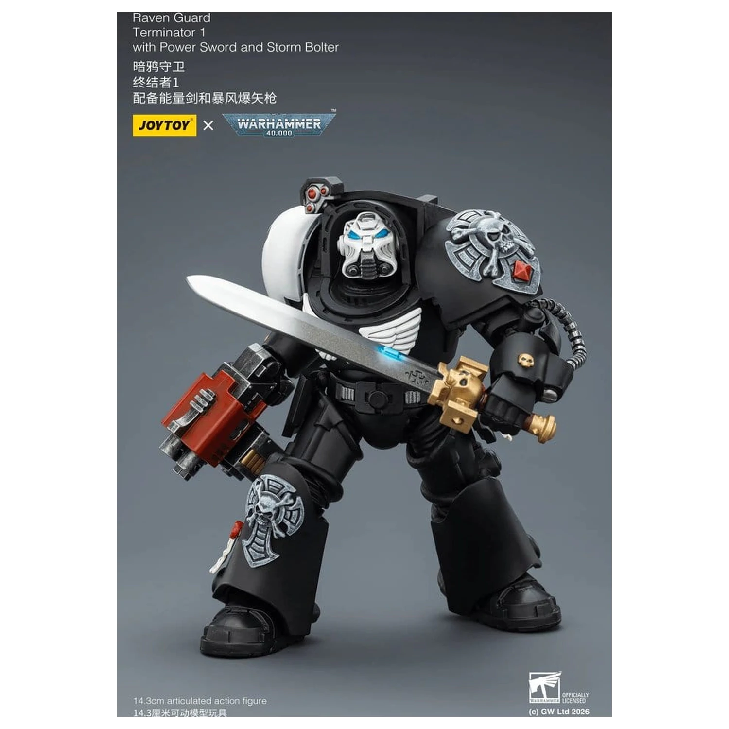 Warhammer 40,000 Akčná figúrka Raven Guard Terminator 1 s Power Sword a Storm Bolter 14 cm produktová fotografia