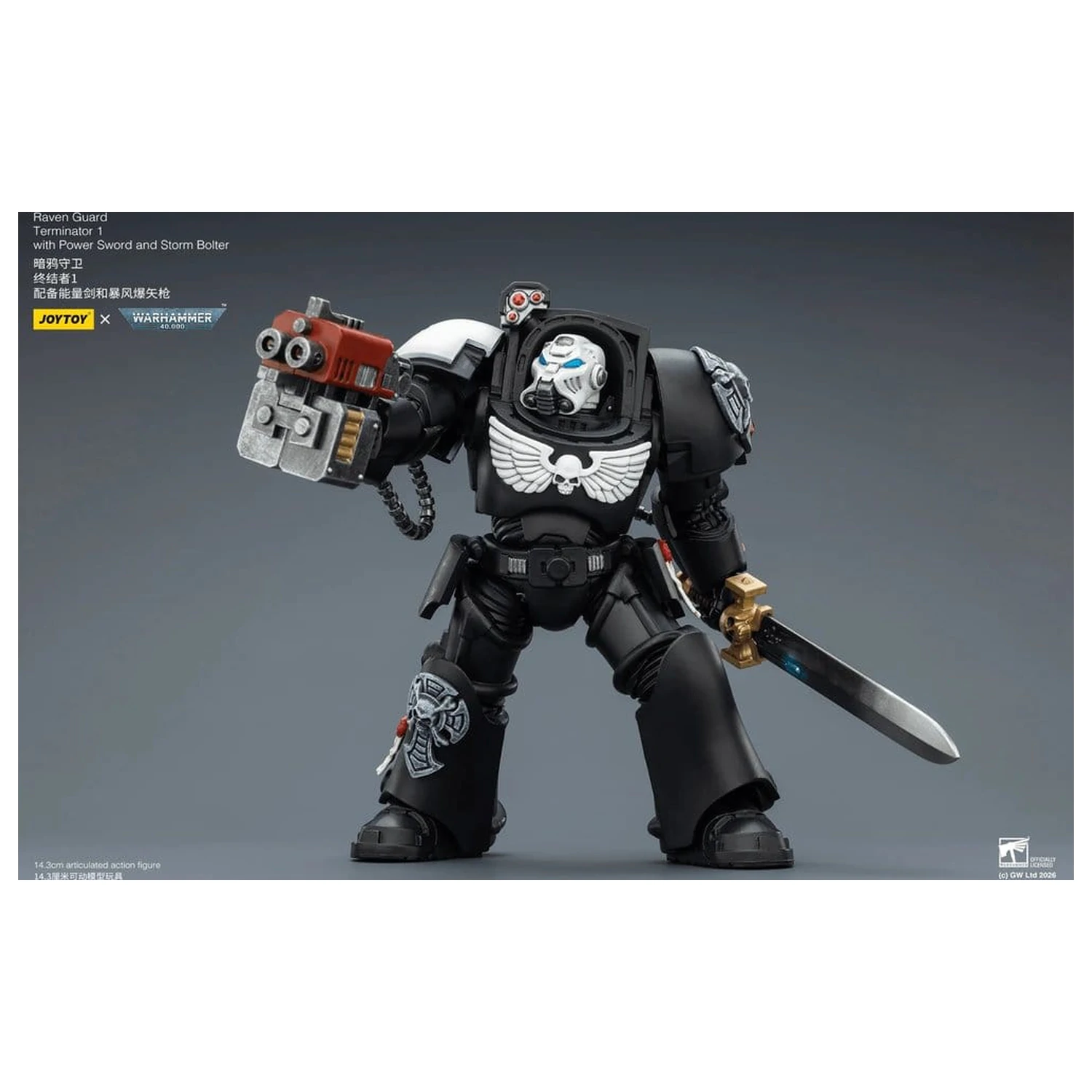 Warhammer 40,000 Akčná figúrka Raven Guard Terminator 1 s Power Sword a Storm Bolter 14 cm produktová fotografia